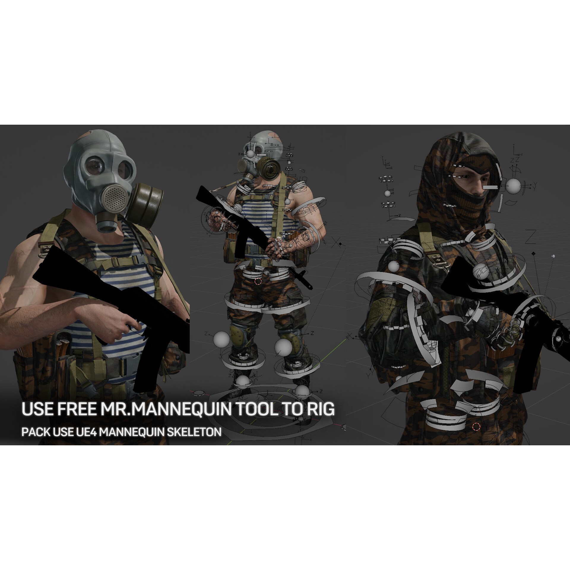 AAA Modular Soldier Pack Vol3 - Low-Poly Game-Ready 3D Model - View 7