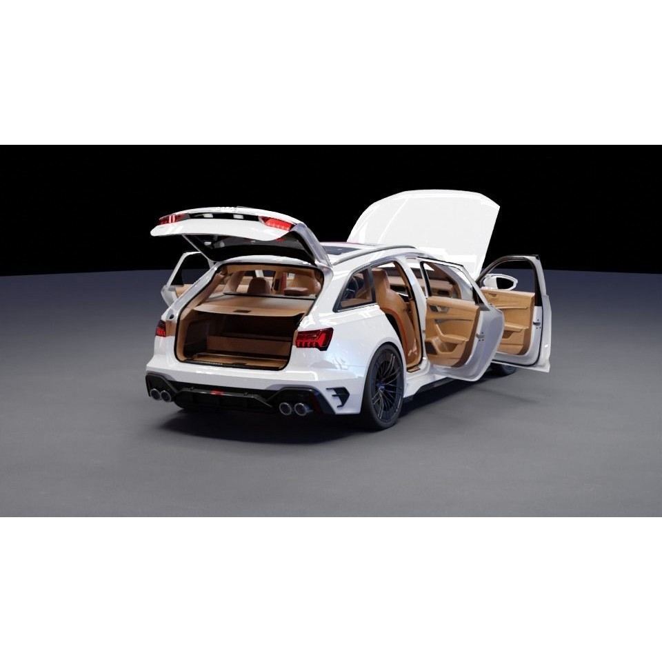 Audi RS6 3D Model – High-Detail Sports Car Asset, FBX & OBJ - View 9
