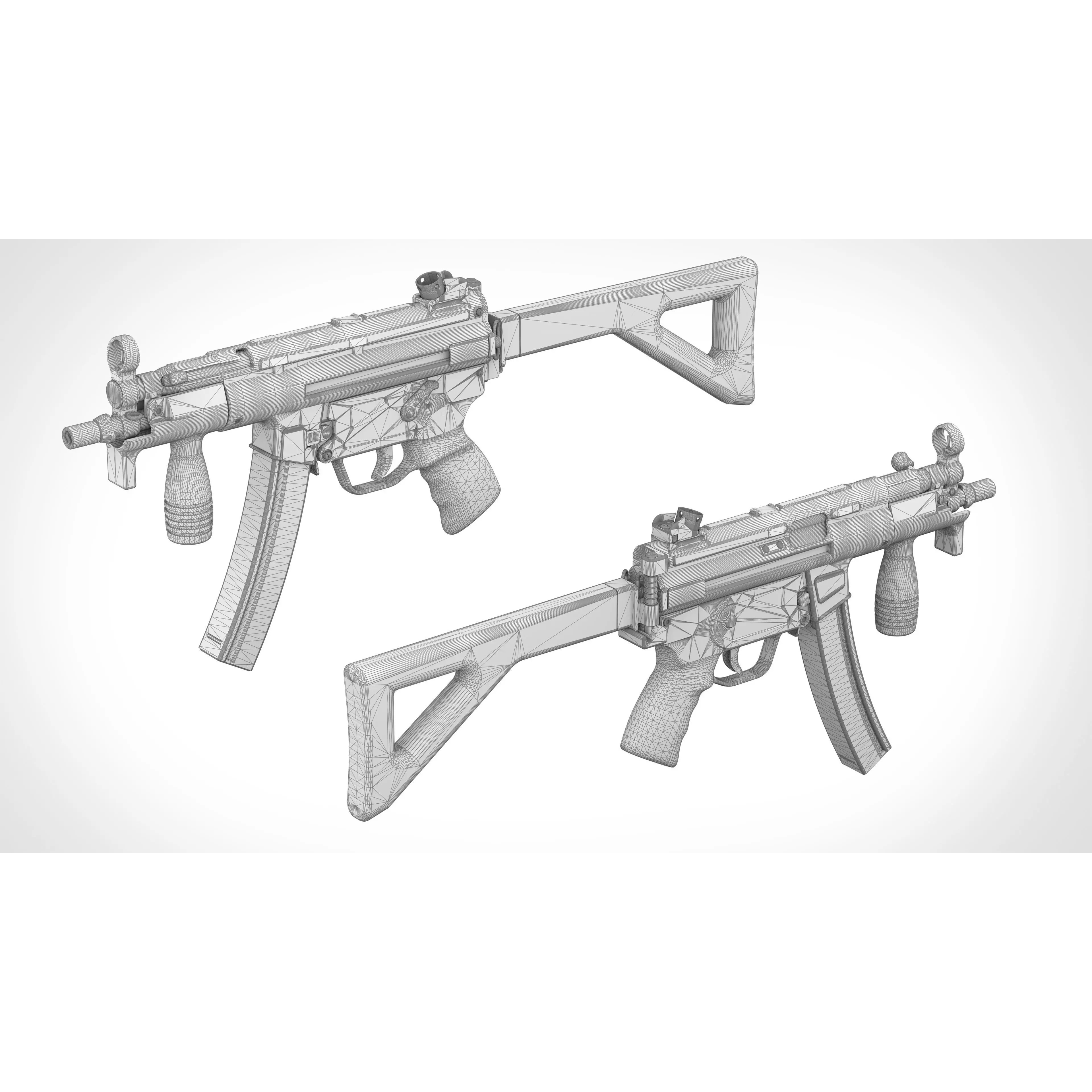 MP5 SMG - Low-Poly Game-Ready 3D Model