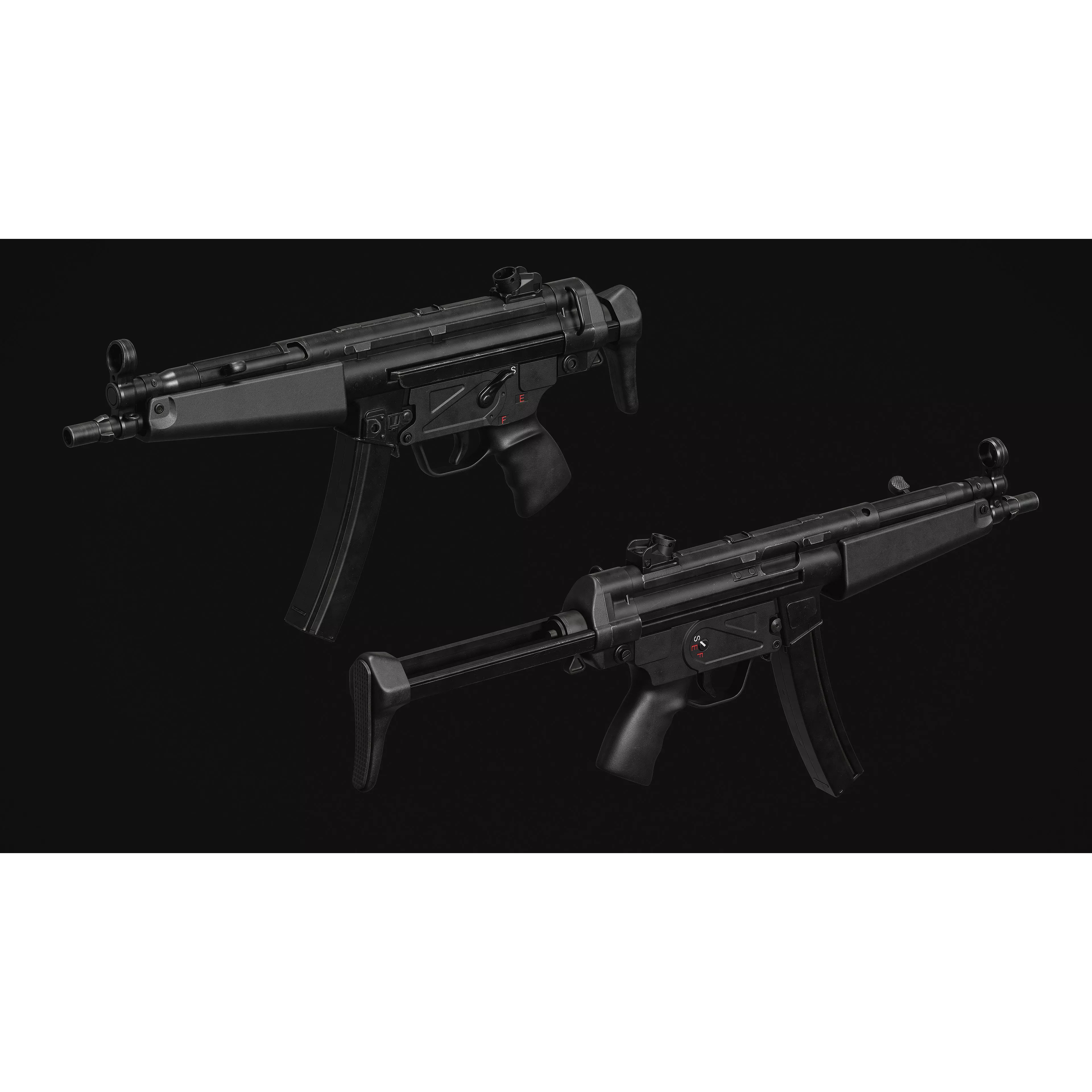 MP5 SMG - Low-Poly Game-Ready 3D Model - View 10