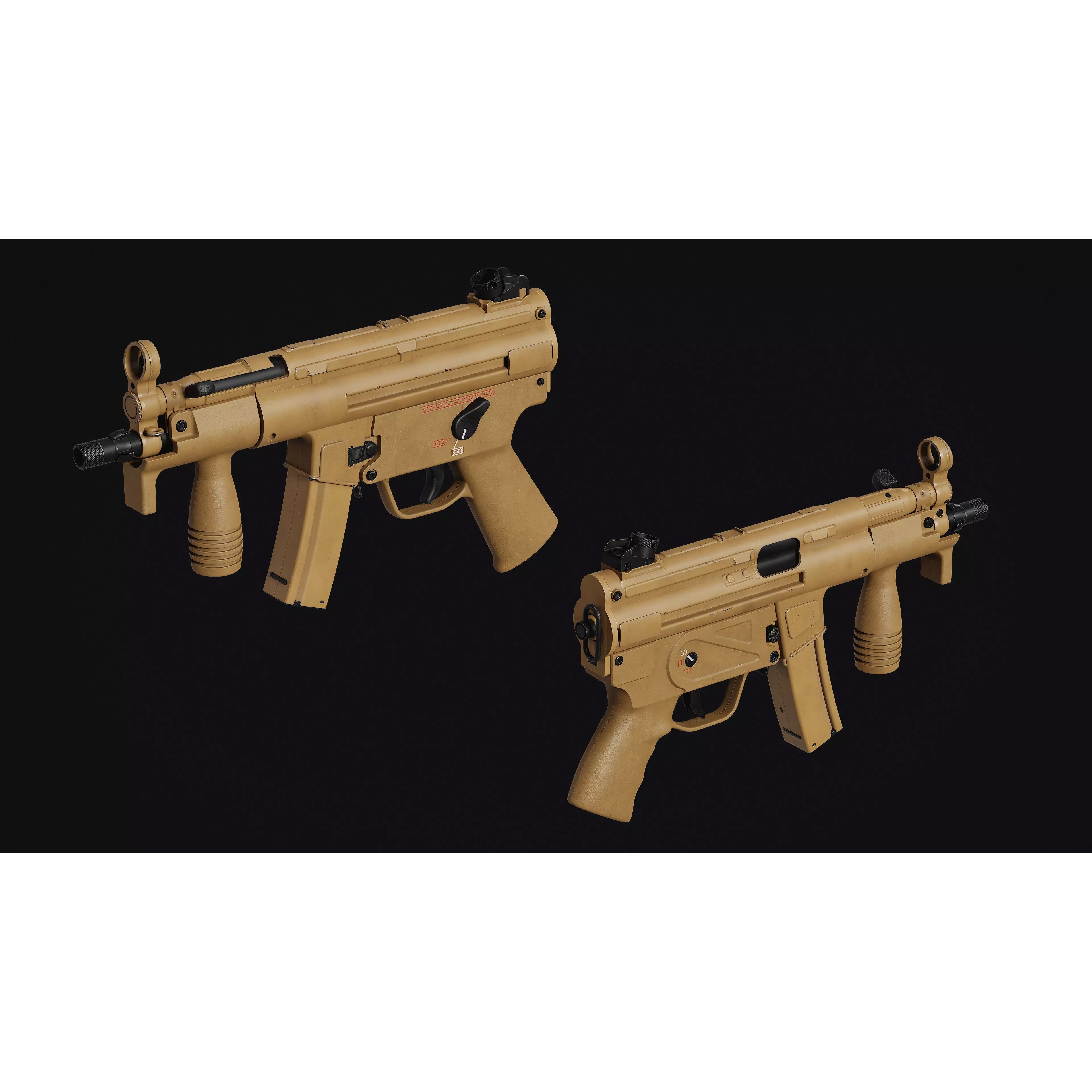 MP5 SMG - Low-Poly Game-Ready 3D Model - View 16