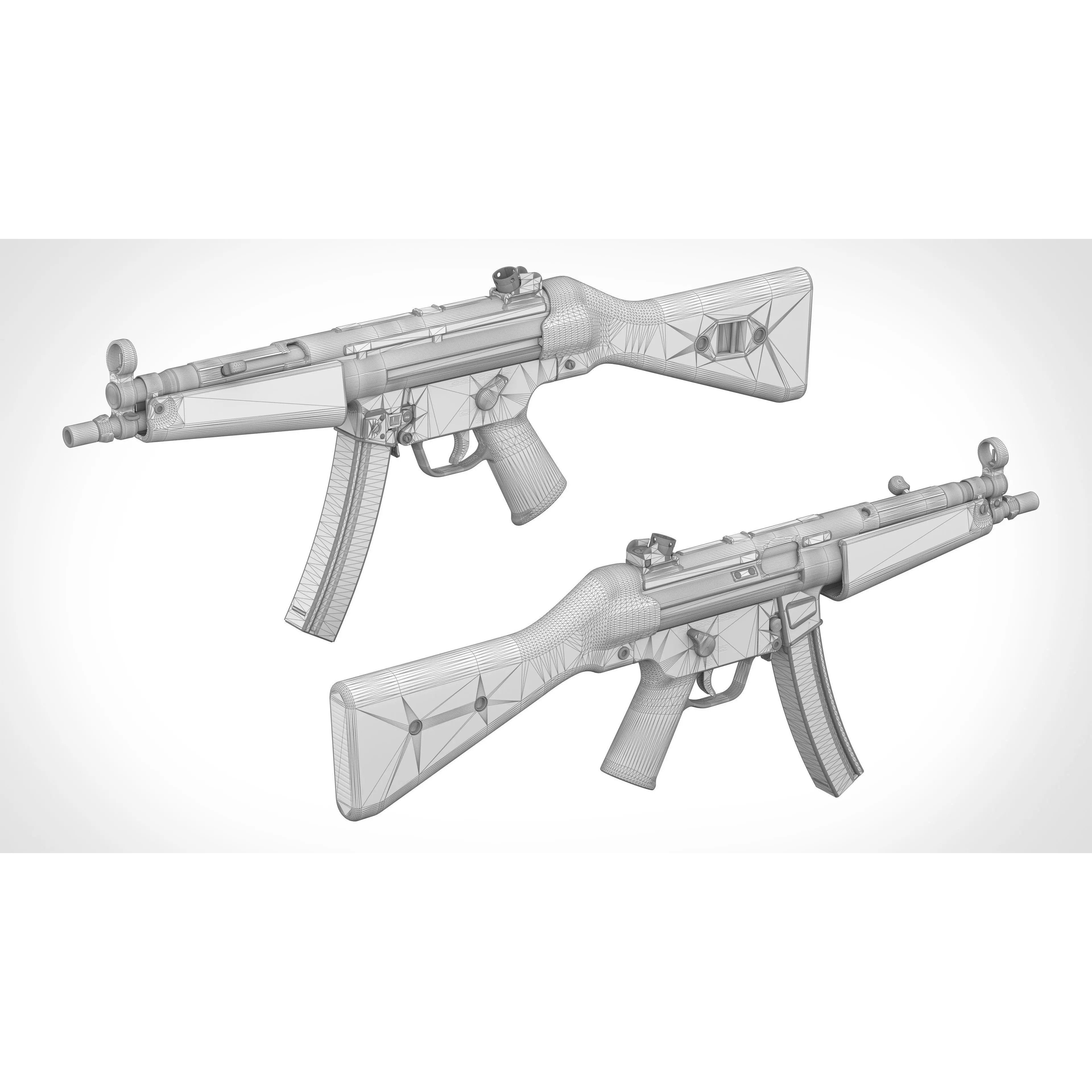 MP5 SMG - Low-Poly Game-Ready 3D Model - View 21