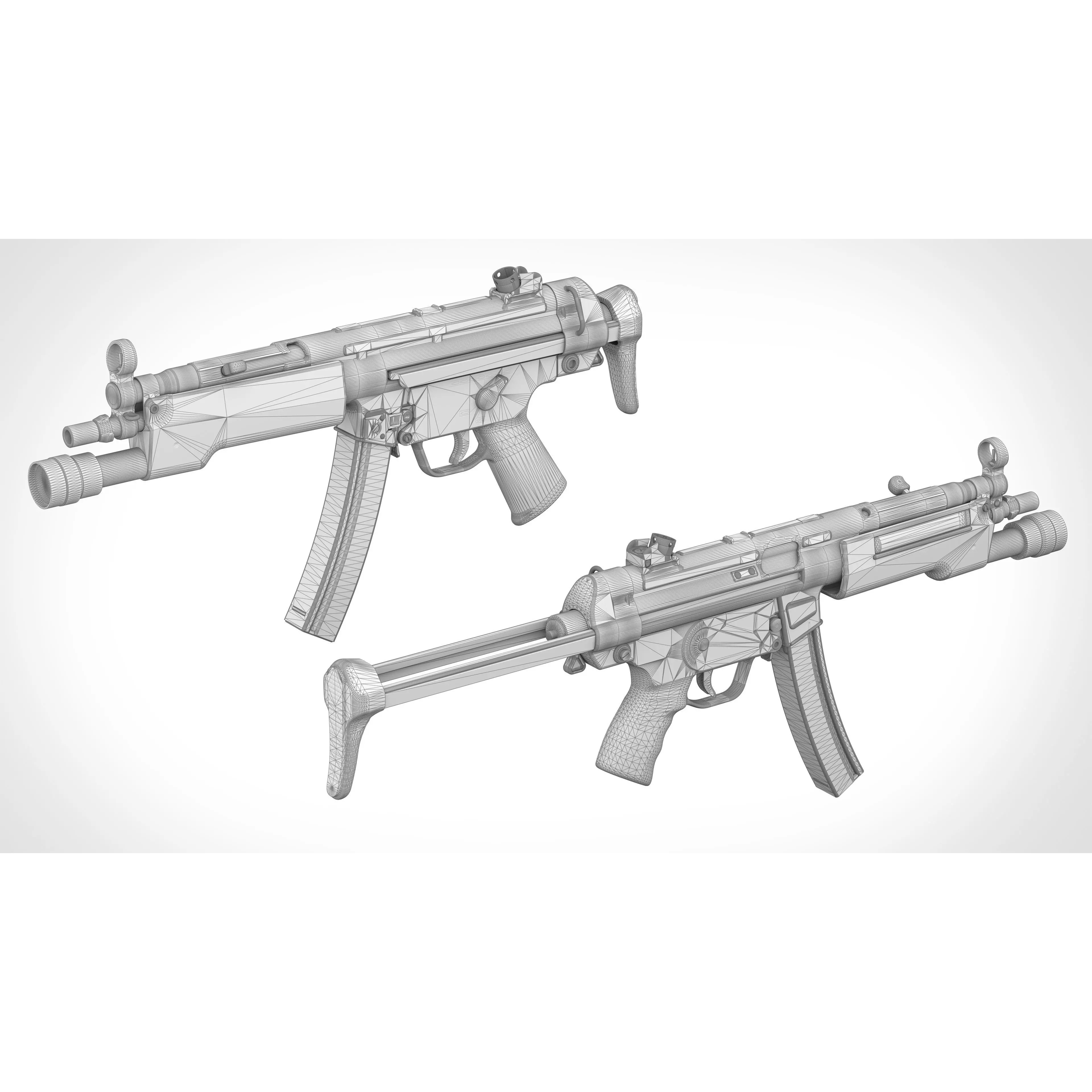 MP5 SMG - Low-Poly Game-Ready 3D Model - View 23
