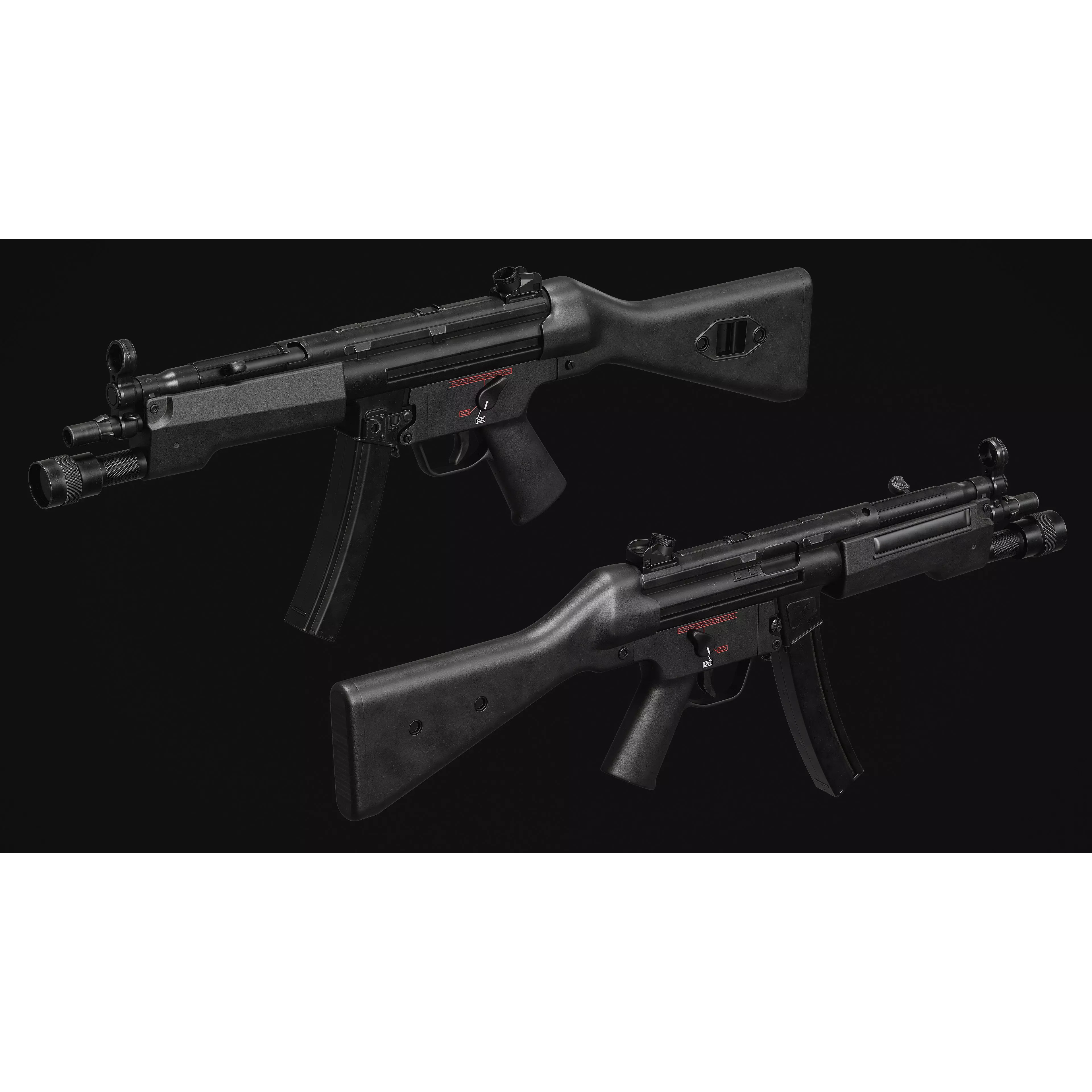 MP5 SMG - Low-Poly Game-Ready 3D Model - View 3