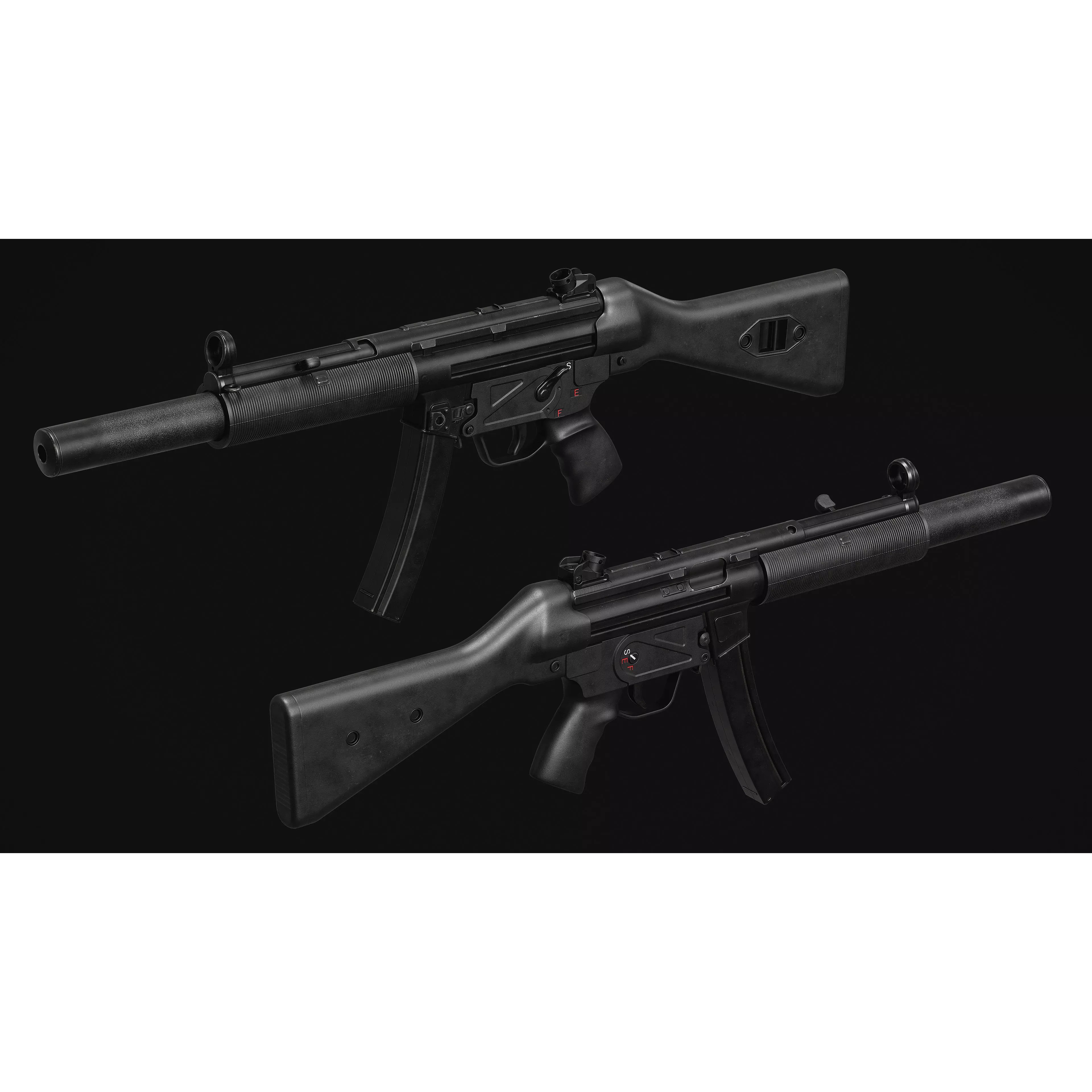 MP5 SMG - Low-Poly Game-Ready 3D Model - View 4