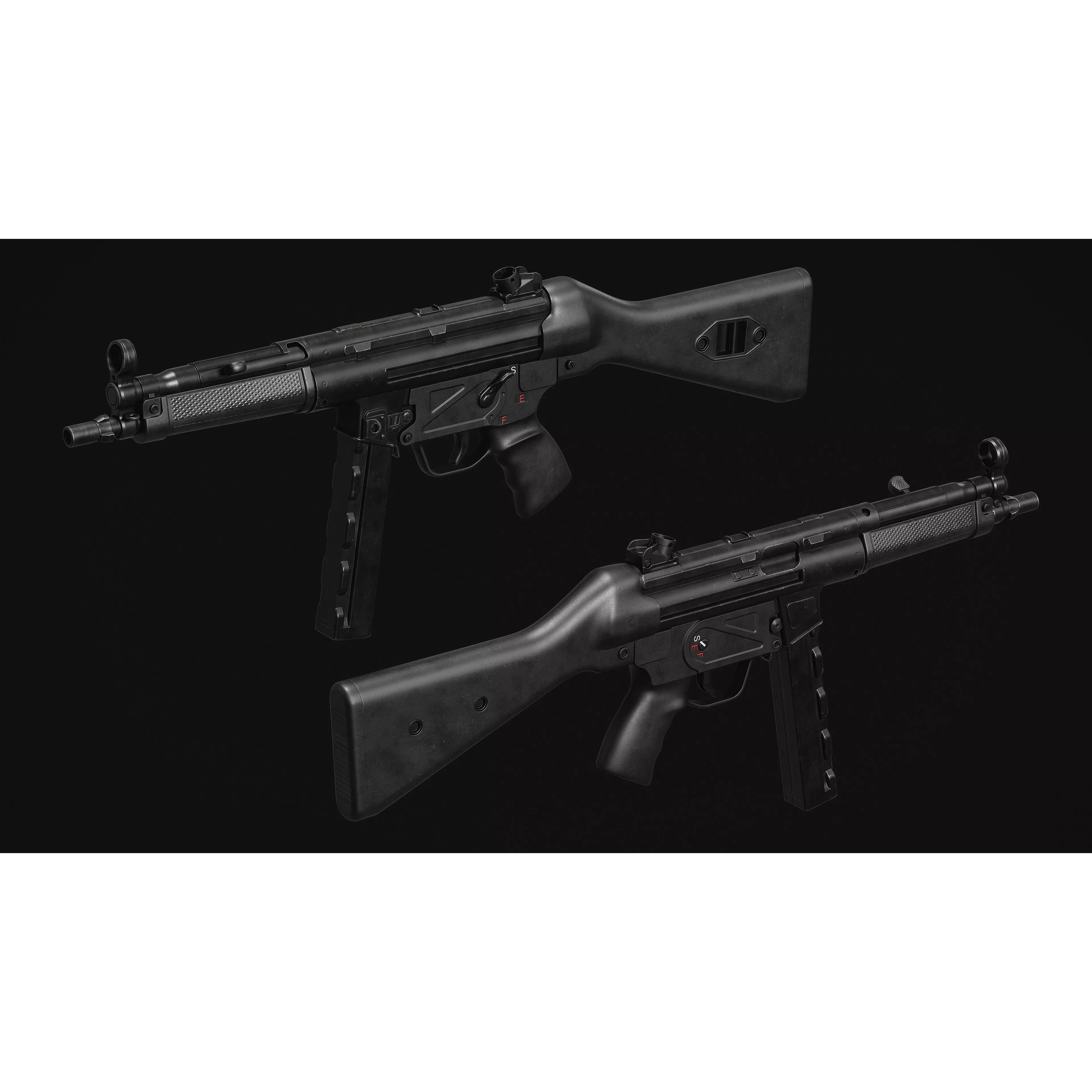 MP5 SMG - Low-Poly Game-Ready 3D Model - View 6