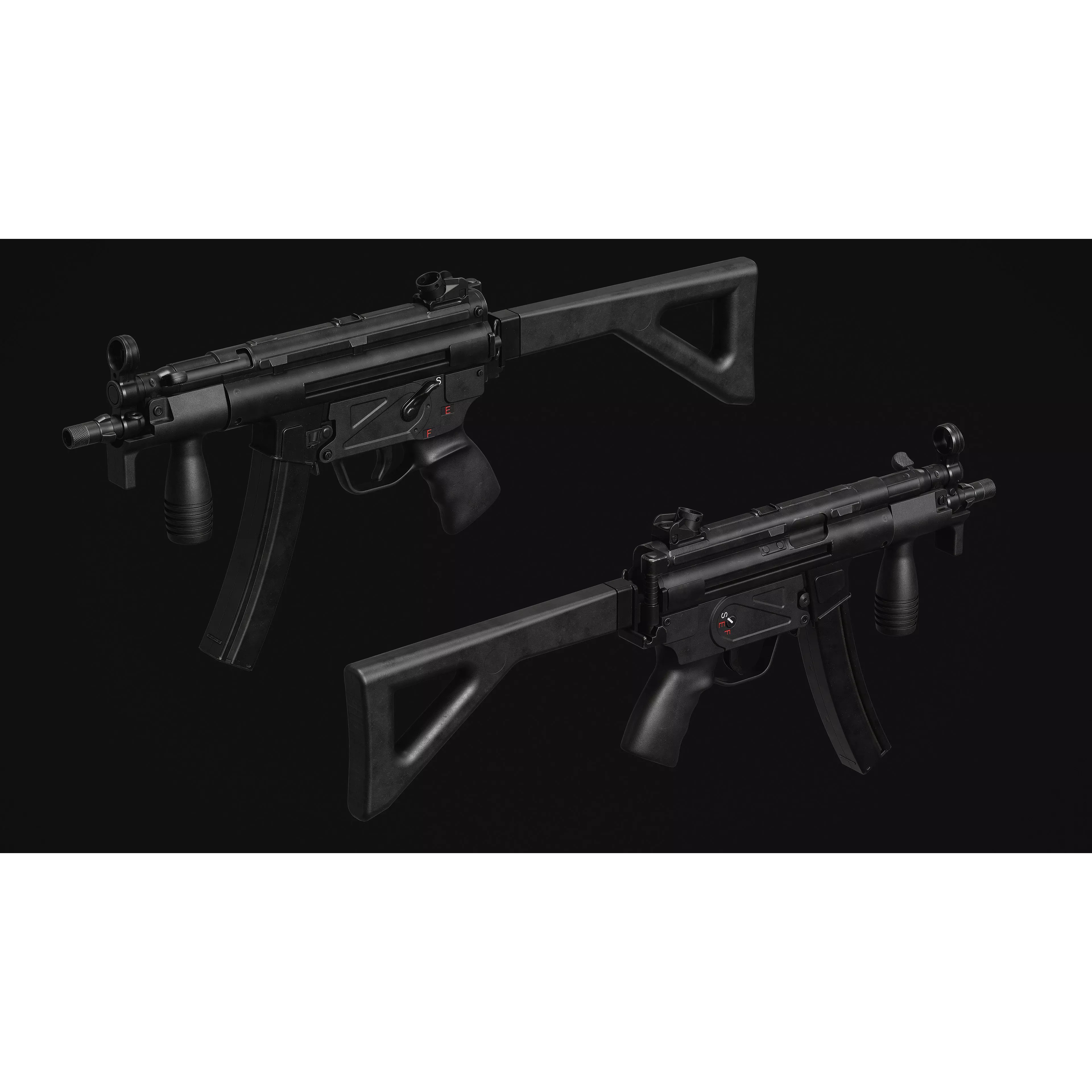 MP5 SMG - Low-Poly Game-Ready 3D Model - View 8