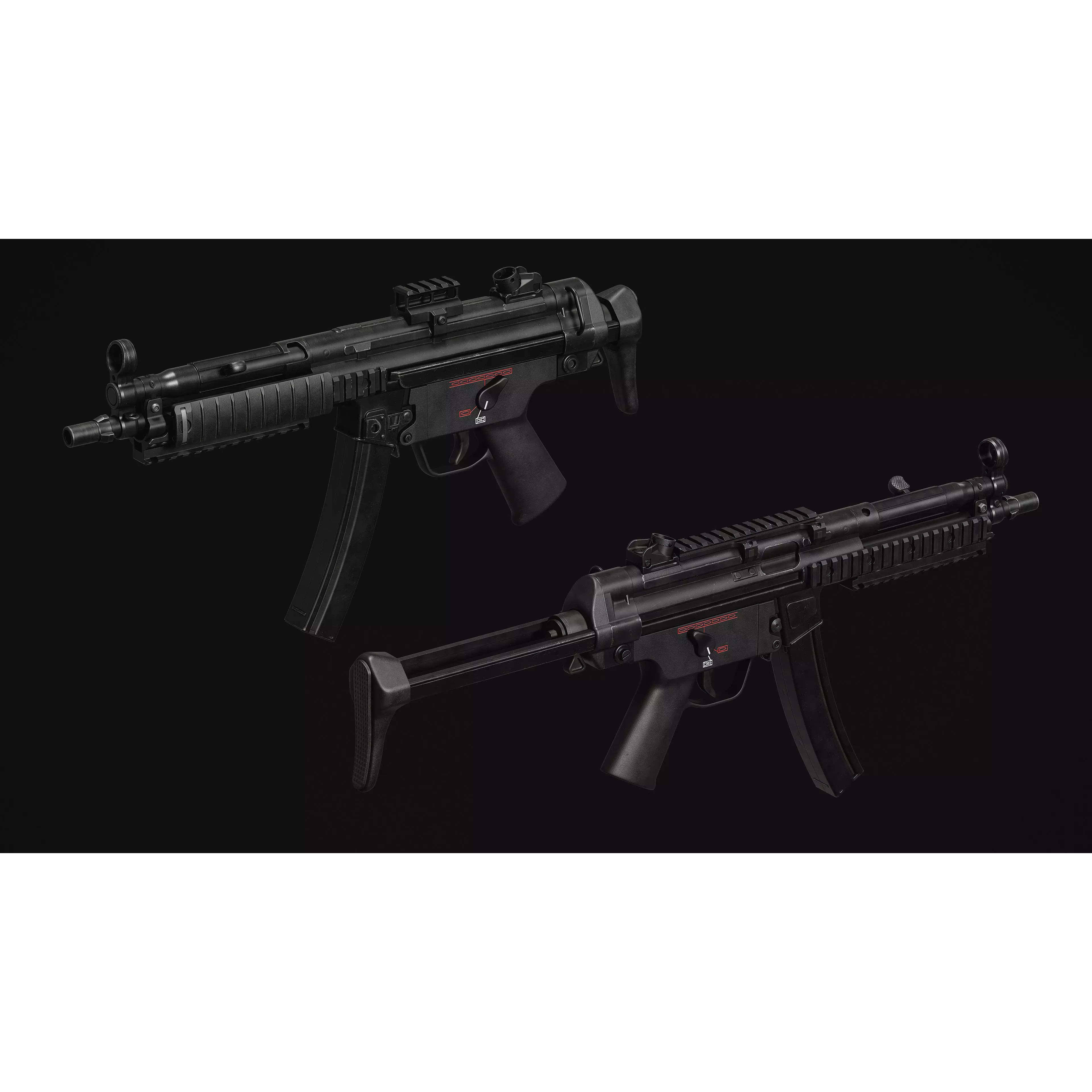 MP5 SMG - Low-Poly Game-Ready 3D Model - View 9