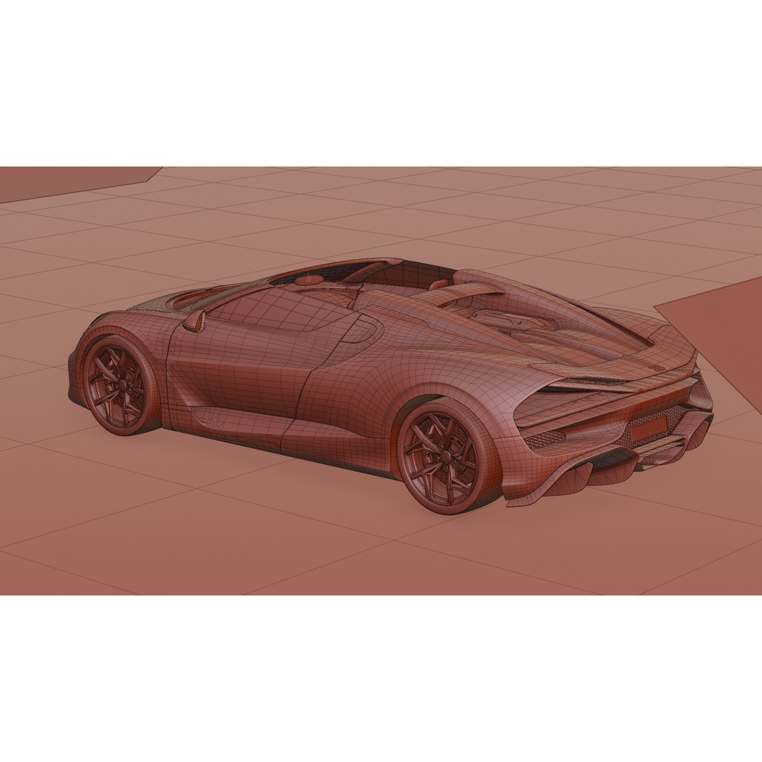 Bugatti Mistral 3D Model – Low Poly Game Ready Asset for Blender - View 18