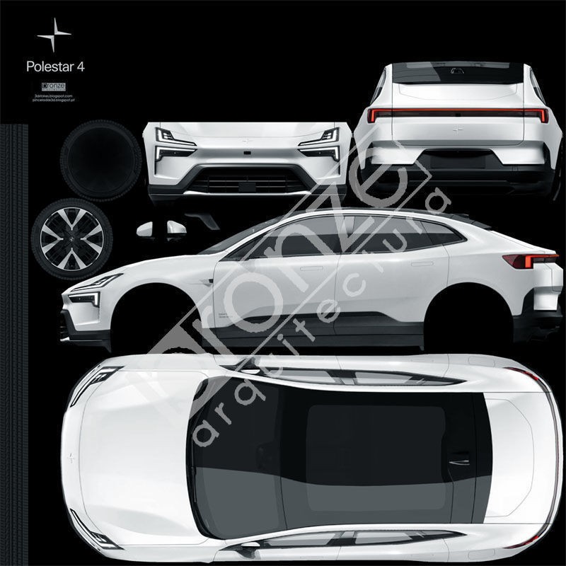 Polestar 4 3D Model – Low Poly SUV Asset, FBX and PBR Textures