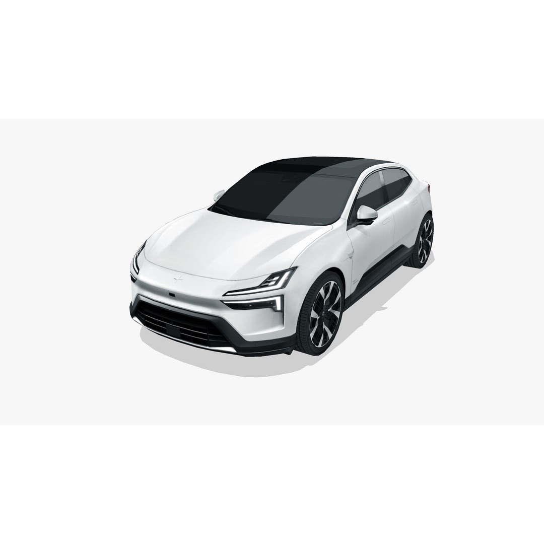 Polestar 4 3D Model – Low Poly SUV Asset, FBX and PBR Textures - View 6