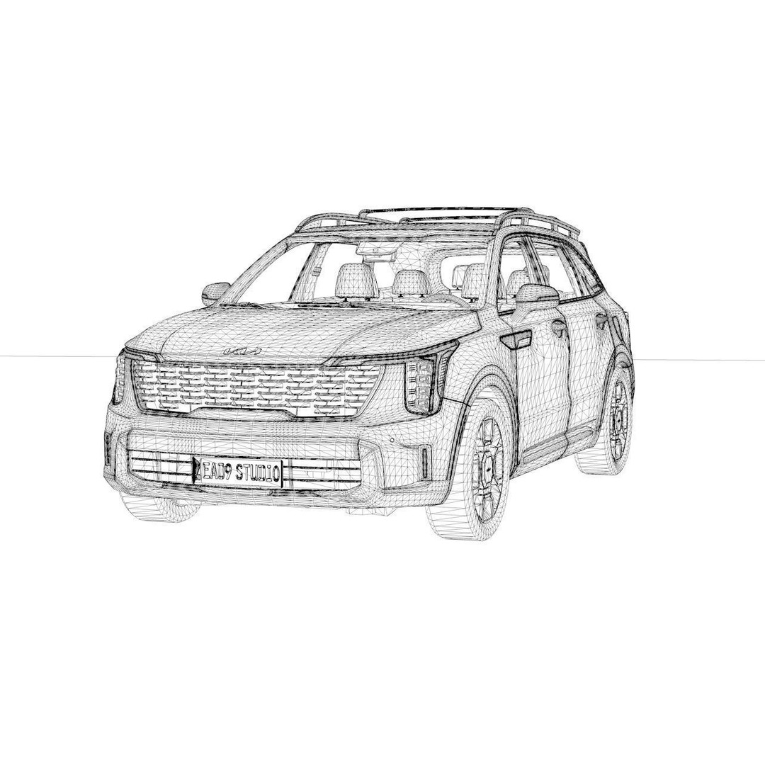 2025 Kia Sorento SX 3D Model – High Poly Game Asset, FBX, OBJ