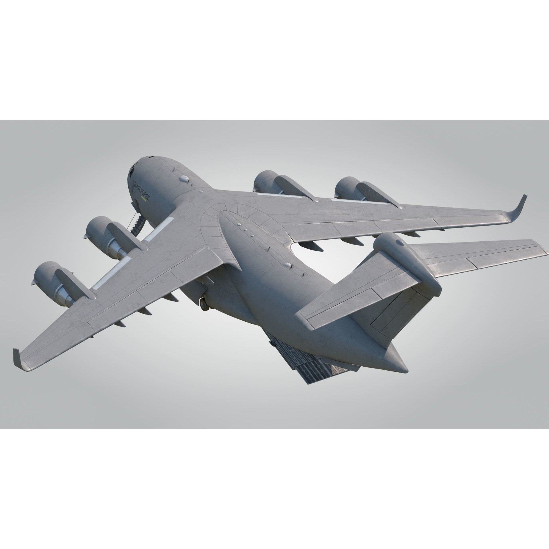 C-17 Globemaster III - Low-Poly Game-Ready 3D Model - View 10