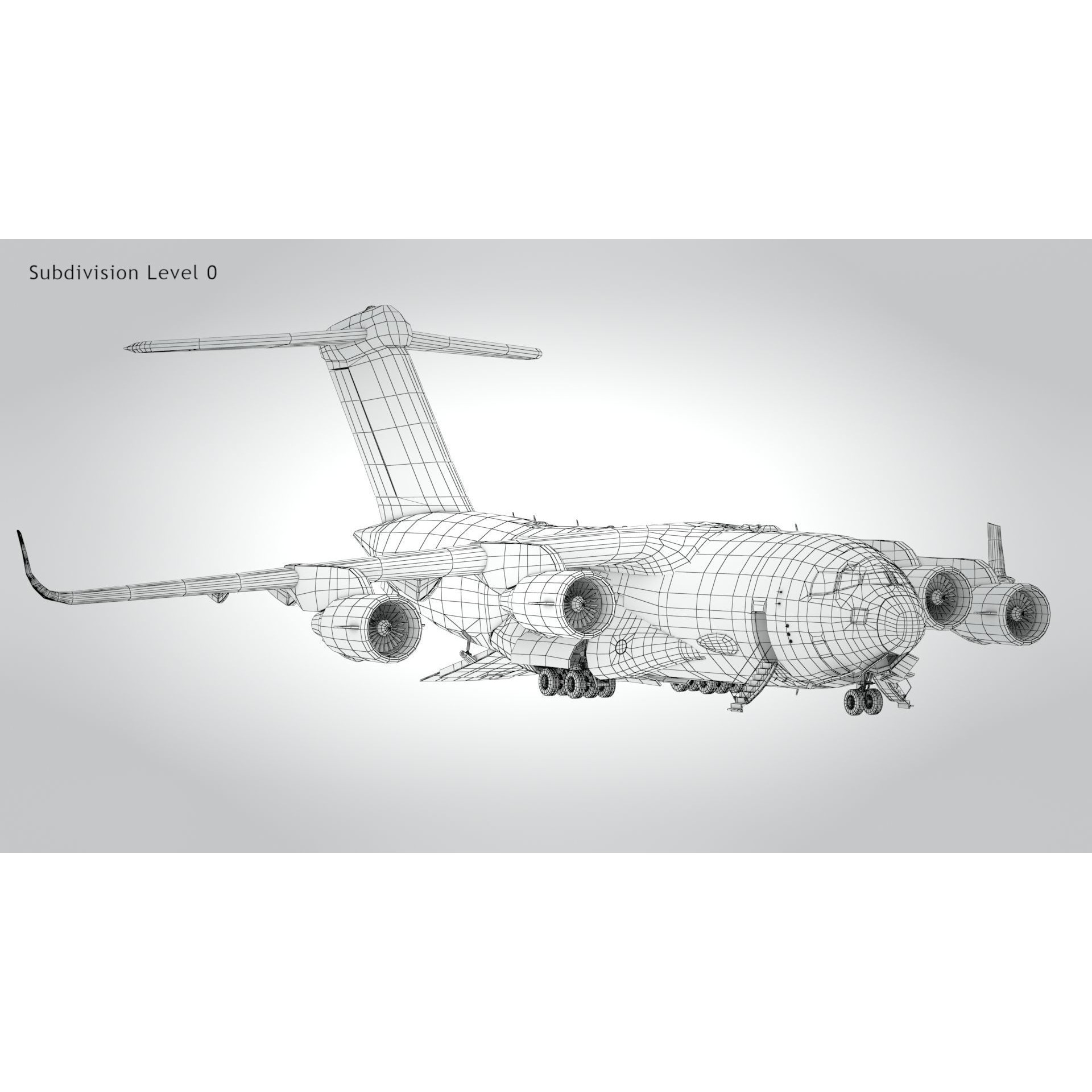 C-17 Globemaster III - Low-Poly Game-Ready 3D Model - View 20