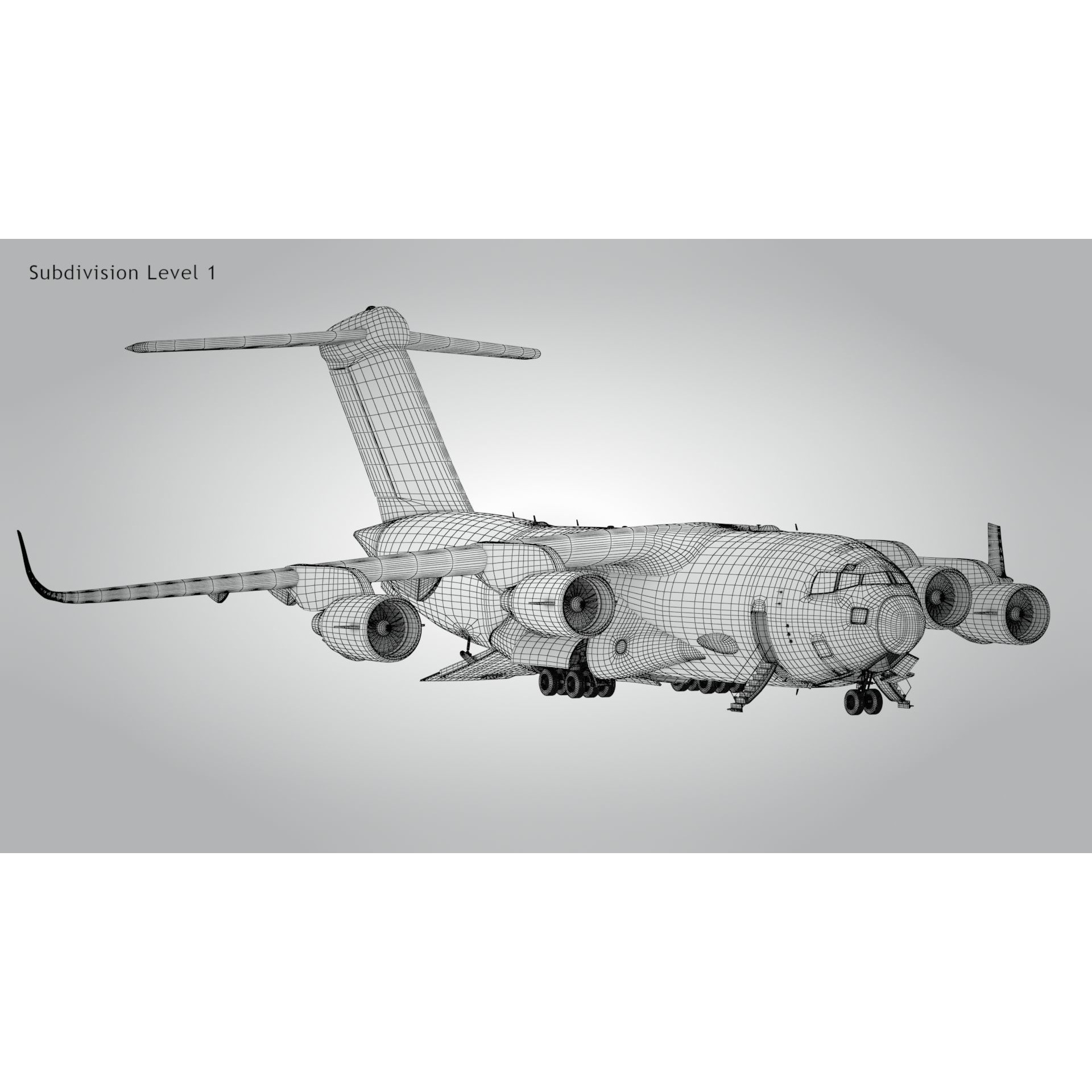C-17 Globemaster III - Low-Poly Game-Ready 3D Model - View 21