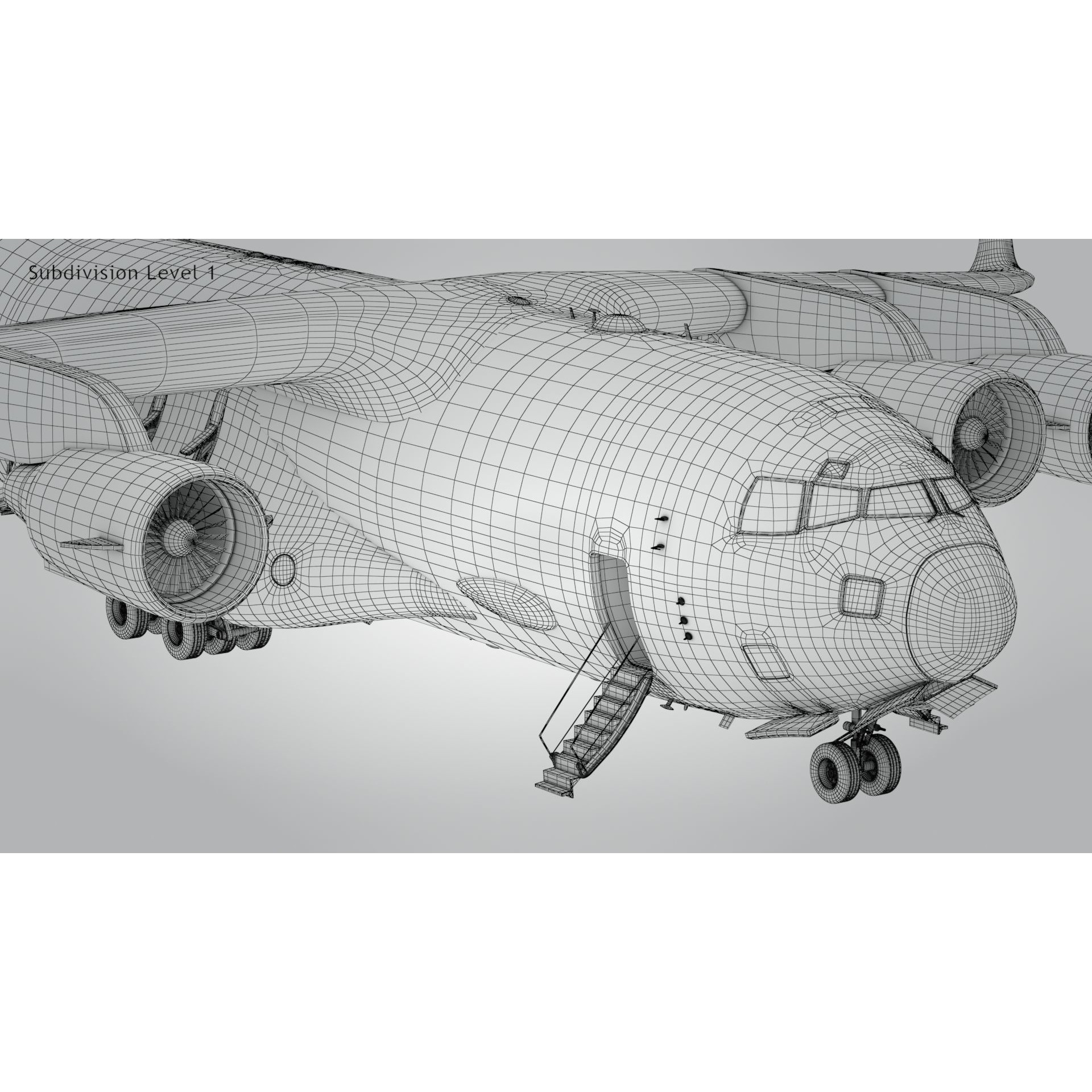 C-17 Globemaster III - Low-Poly Game-Ready 3D Model - View 23