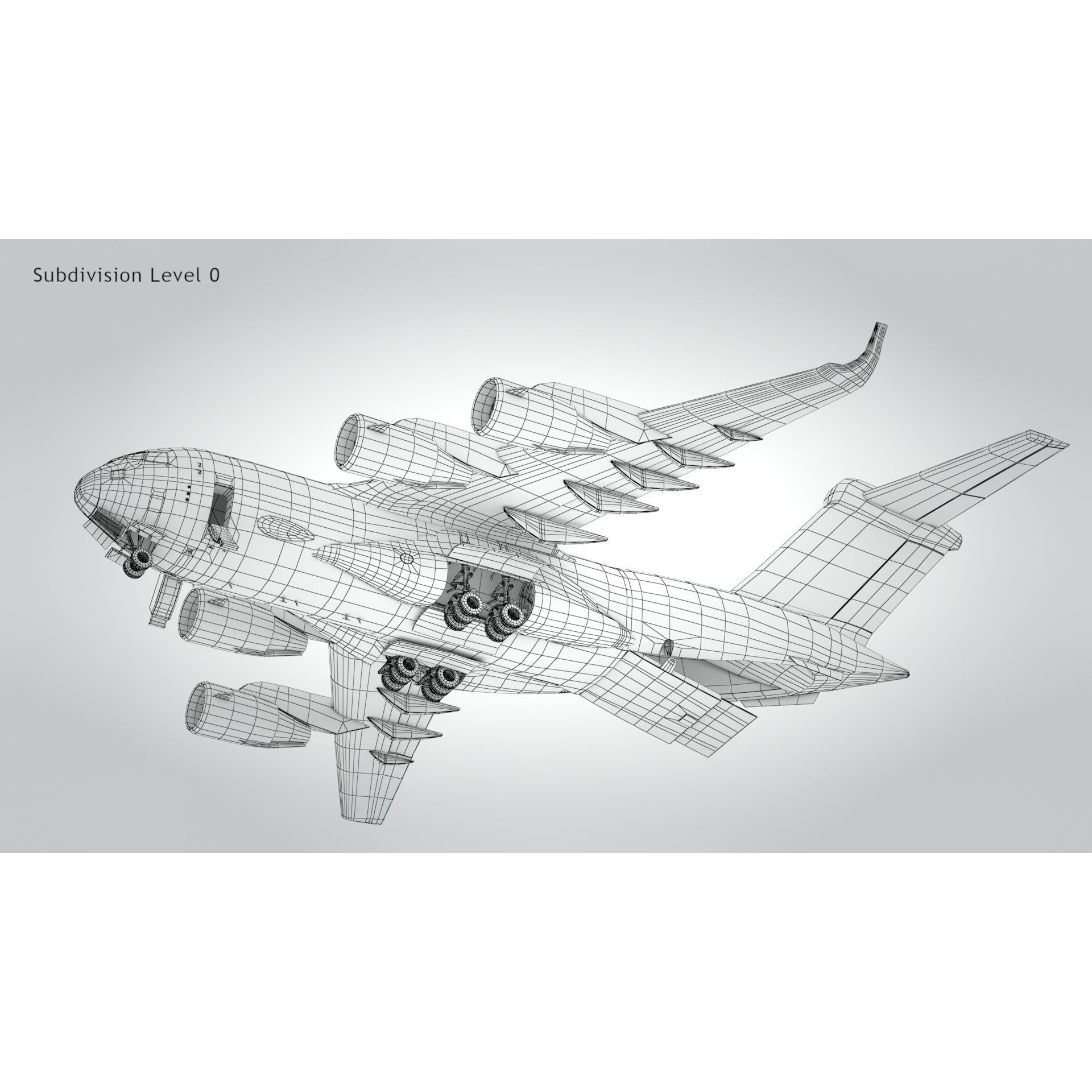 C-17 Globemaster III - Low-Poly Game-Ready 3D Model - View 32