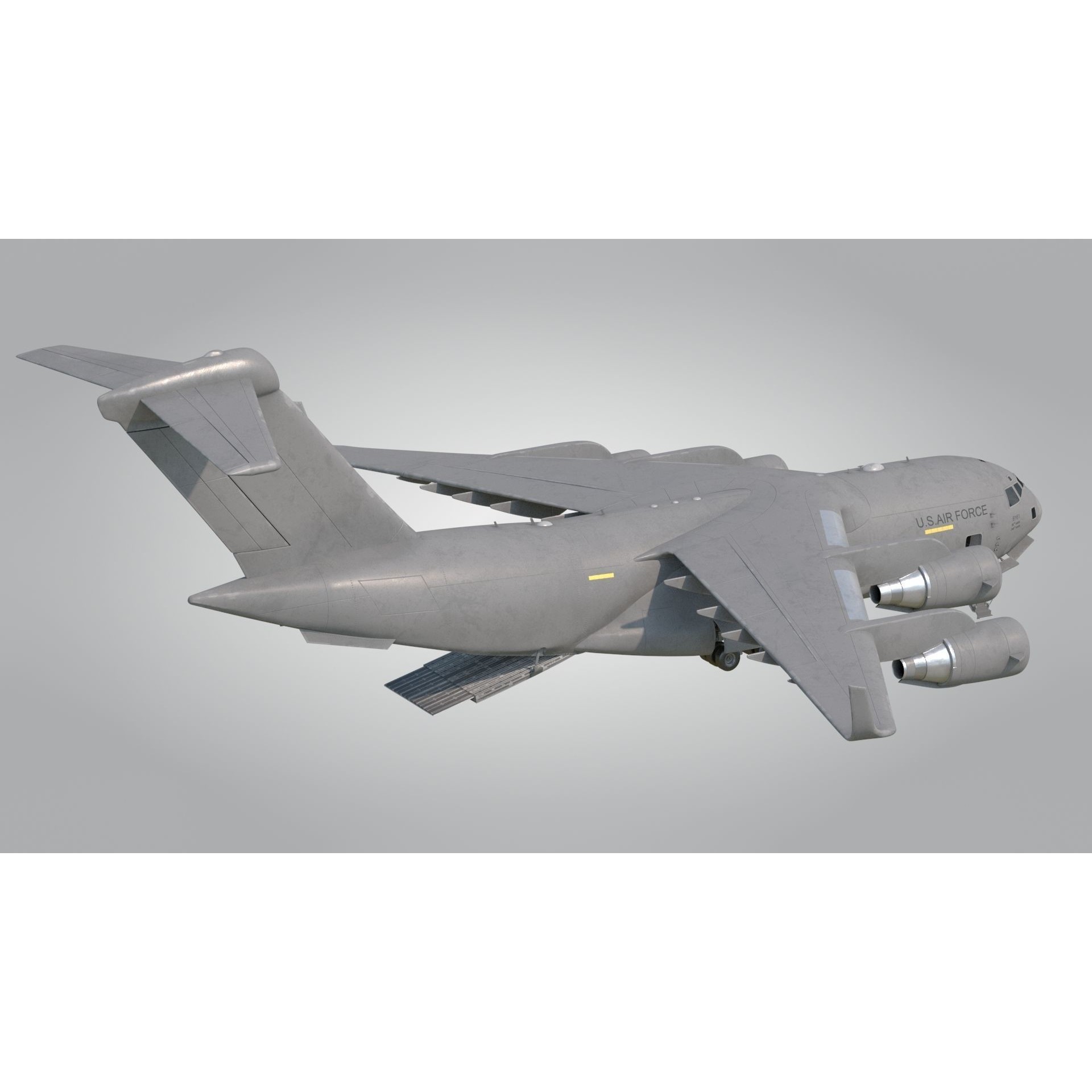 C-17 Globemaster III - Low-Poly Game-Ready 3D Model - View 4