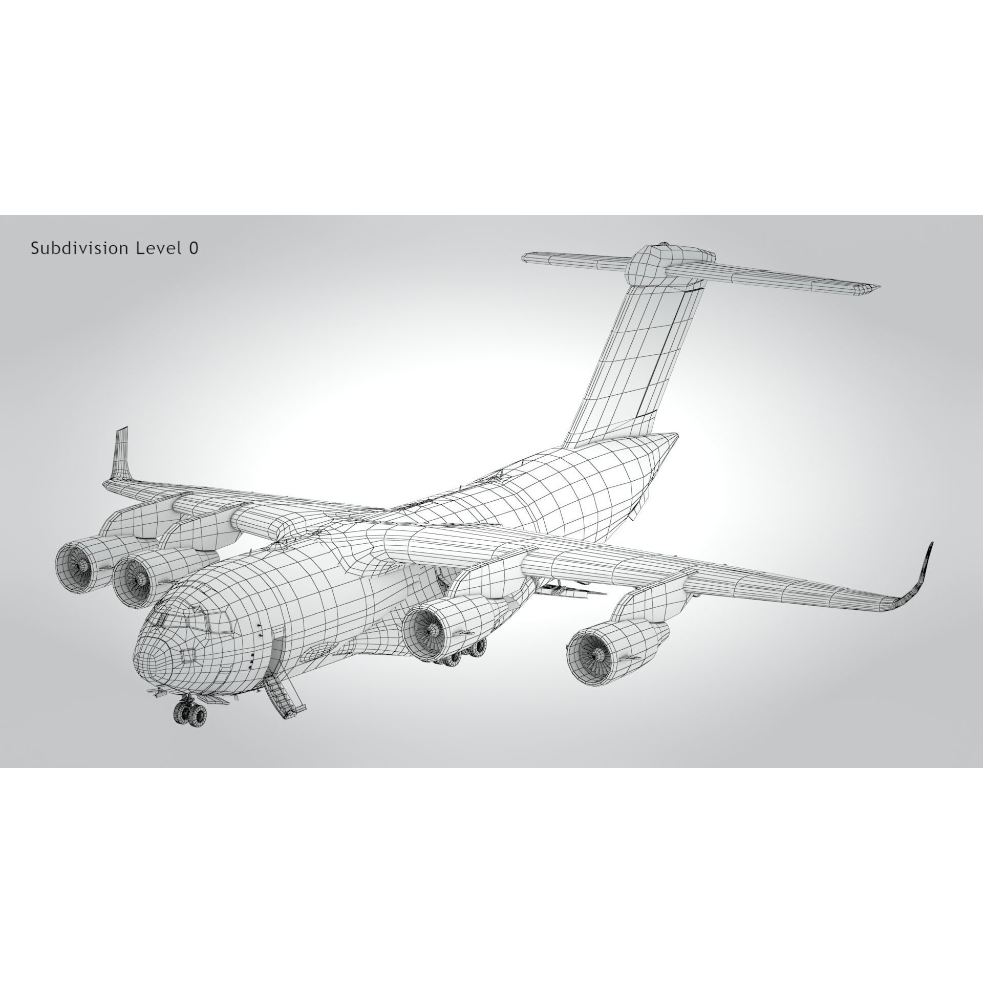 C-17 Globemaster III - Low-Poly Game-Ready 3D Model - View 40
