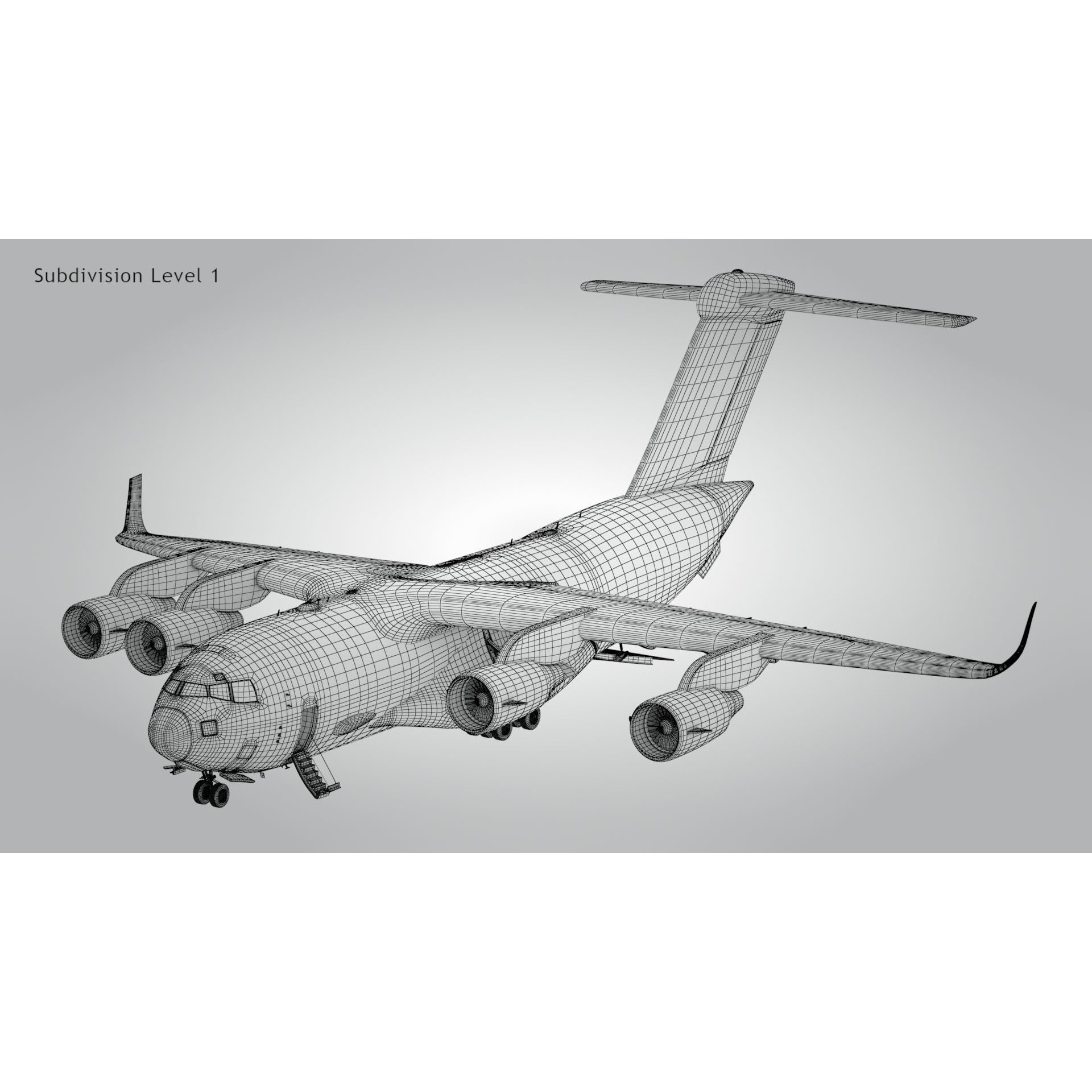 C-17 Globemaster III - Low-Poly Game-Ready 3D Model - View 41