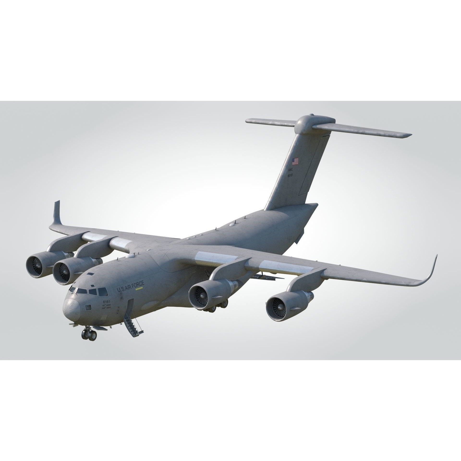 C-17 Globemaster III - Low-Poly Game-Ready 3D Model - View 5
