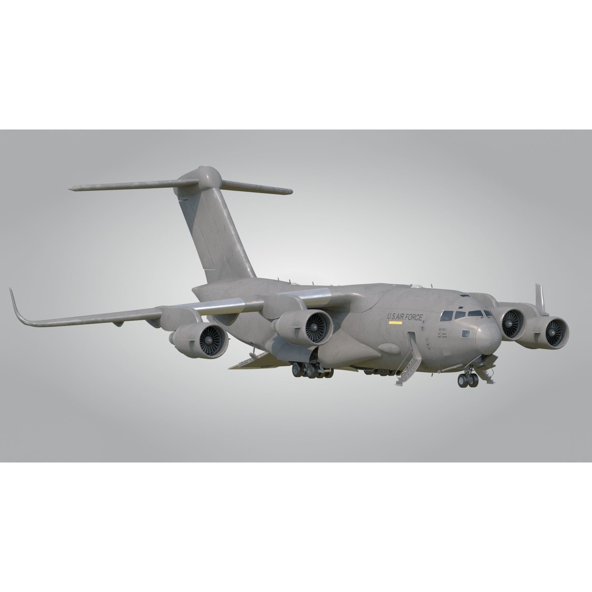 C-17 Globemaster III - Low-Poly Game-Ready 3D Model - View 8