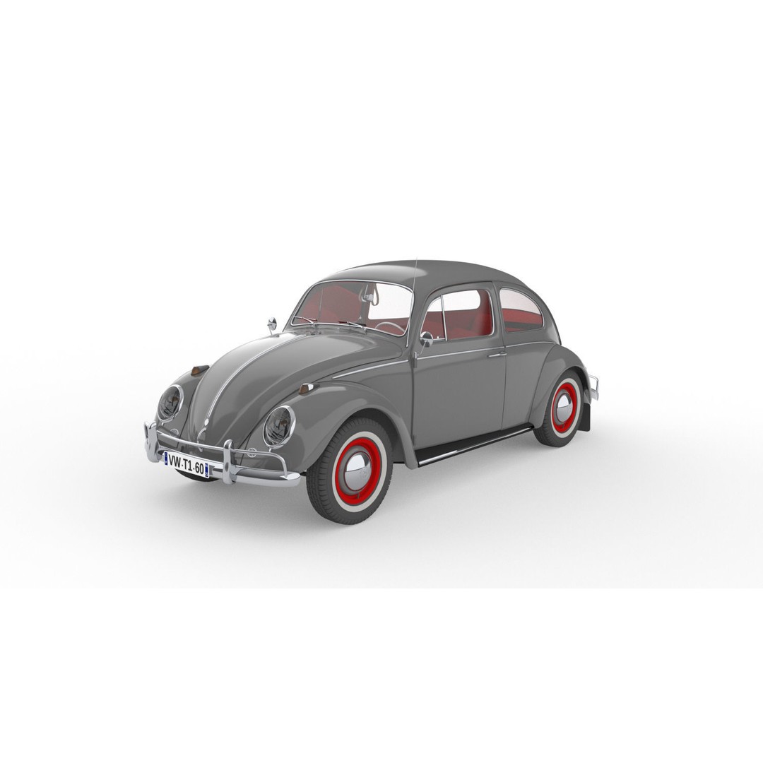 Volkswagen Beetle 1960 3D Model – High Detail Antique Car, Game Ready Formats