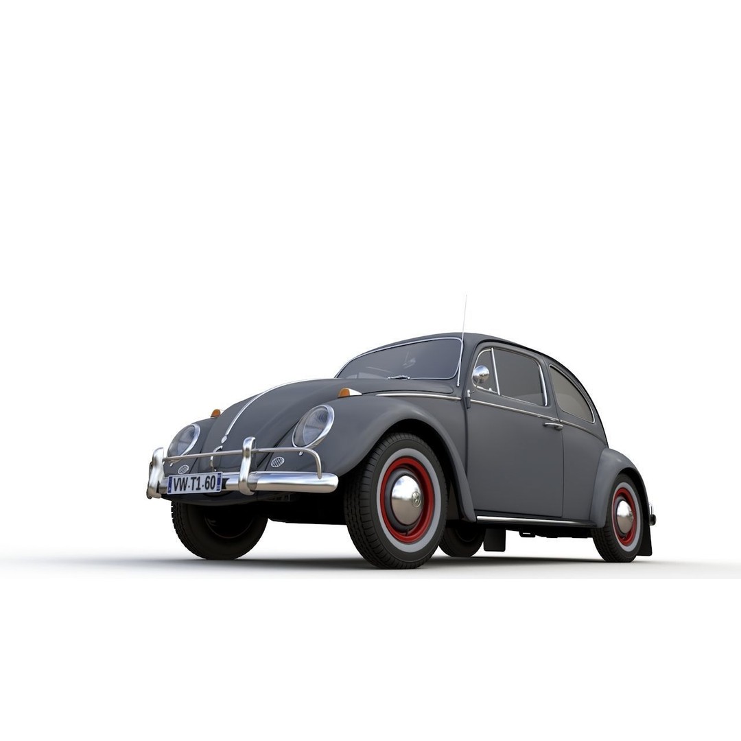 Volkswagen Beetle 1960 3D Model – High Detail Antique Car, Game Ready Formats - View 10