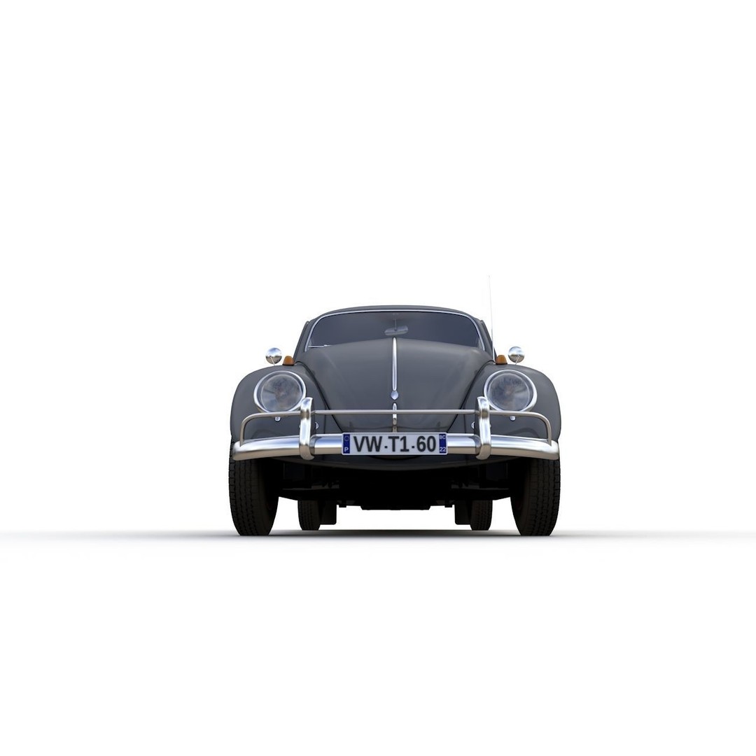 Volkswagen Beetle 1960 3D Model – High Detail Antique Car, Game Ready Formats - View 11