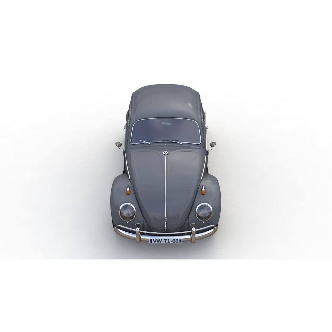 Volkswagen Beetle 1960 3D Model – High Detail Antique Car, Game Ready Formats - View 12