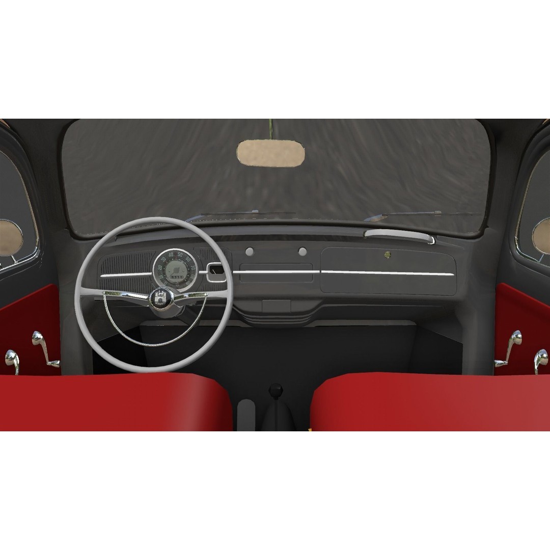 Volkswagen Beetle 1960 3D Model – High Detail Antique Car, Game Ready Formats - View 14