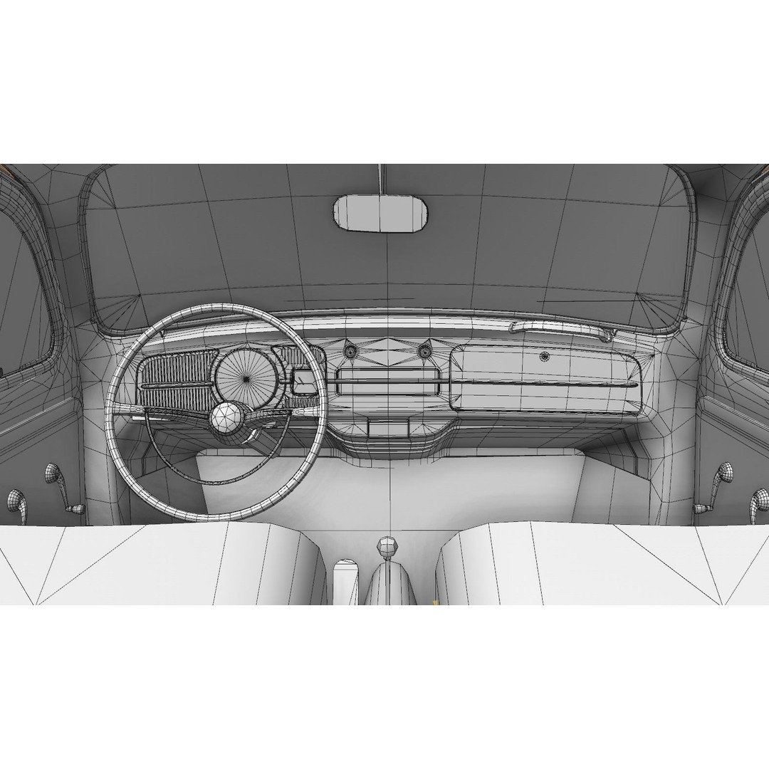 Volkswagen Beetle 1960 3D Model – High Detail Antique Car, Game Ready Formats - View 15