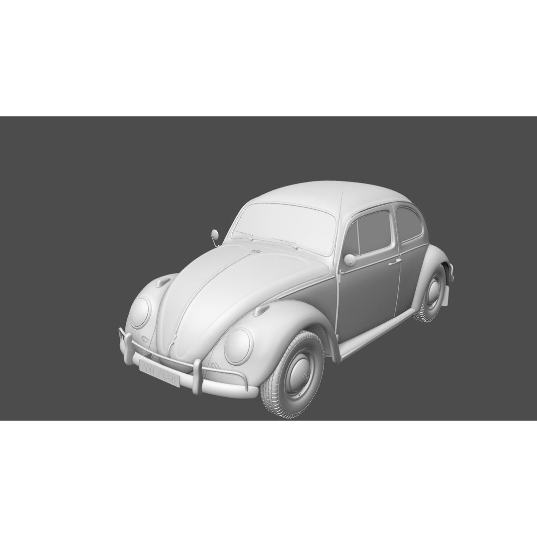 Volkswagen Beetle 1960 3D Model – High Detail Antique Car, Game Ready Formats - View 17