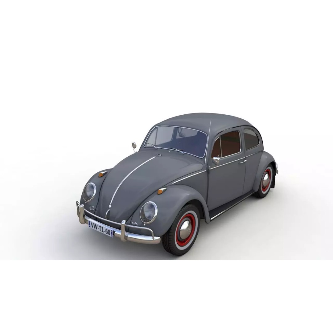 Volkswagen Beetle 1960 3D Model – High Detail Antique Car, Game Ready Formats - View 2