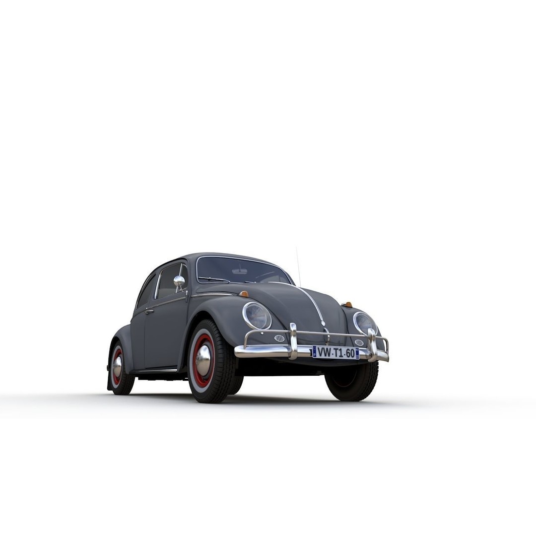 Volkswagen Beetle 1960 3D Model – High Detail Antique Car, Game Ready Formats - View 6