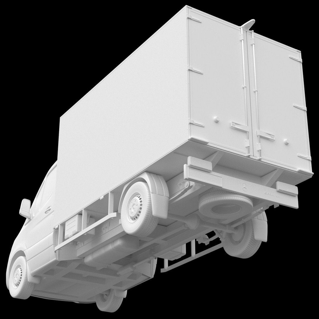 Mercedes-Benz Sprinter L2 3D Model – Detailed Truck with FBX and OBJ Formats - View 15