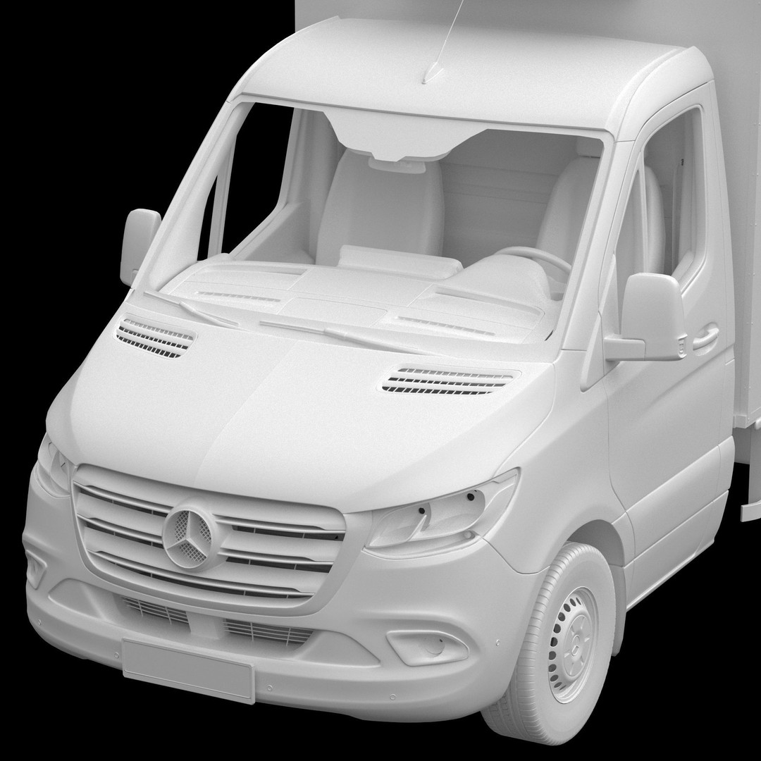 Mercedes-Benz Sprinter L2 3D Model – Detailed Truck with FBX and OBJ Formats - View 16