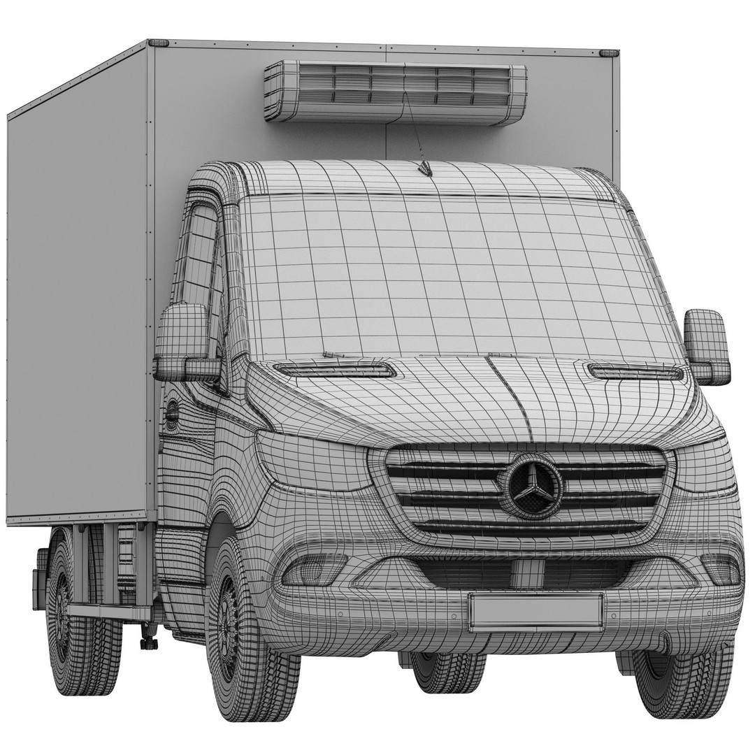 Mercedes-Benz Sprinter L2 3D Model – Detailed Truck with FBX and OBJ Formats - View 17