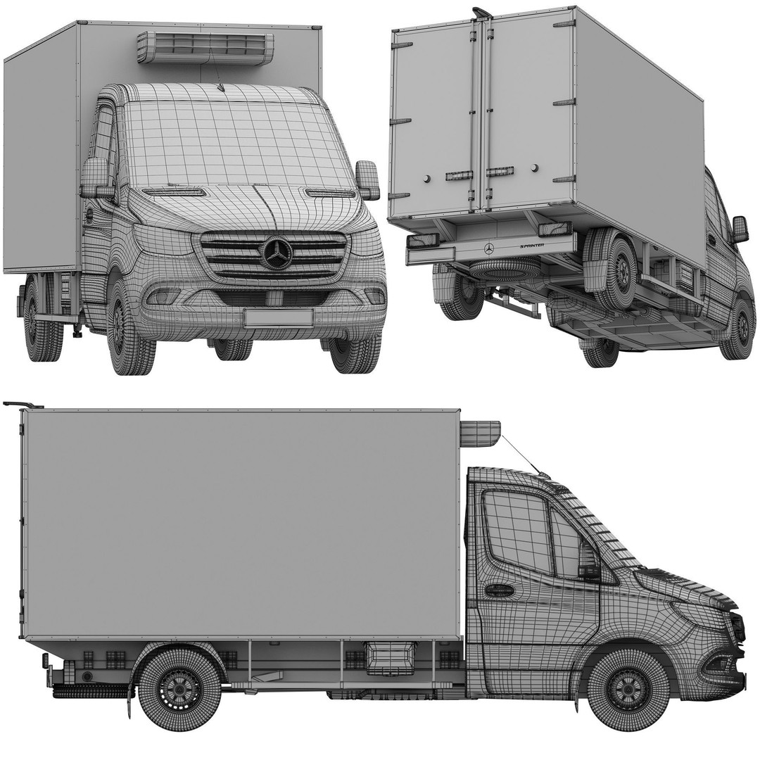 Mercedes-Benz Sprinter L2 3D Model – Detailed Truck with FBX and OBJ Formats - View 24