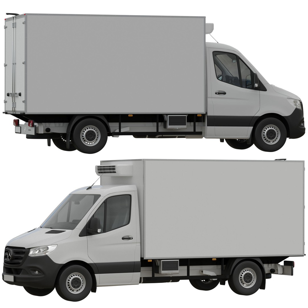 Mercedes-Benz Sprinter L2 3D Model – Detailed Truck with FBX and OBJ Formats - View 25