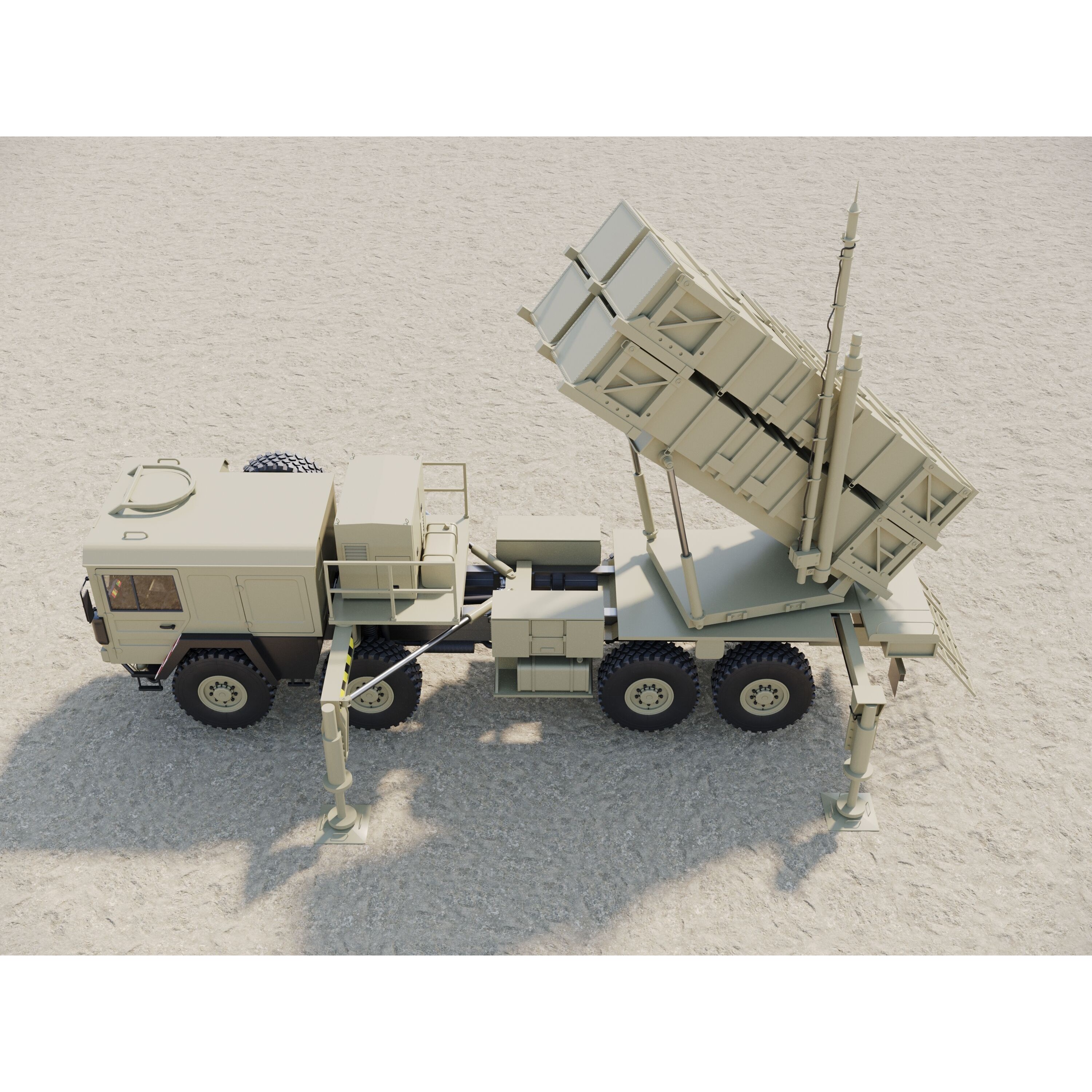 MIM-104 Patriot Missile & MPQ-53 Radar - Game-Ready 3D Model