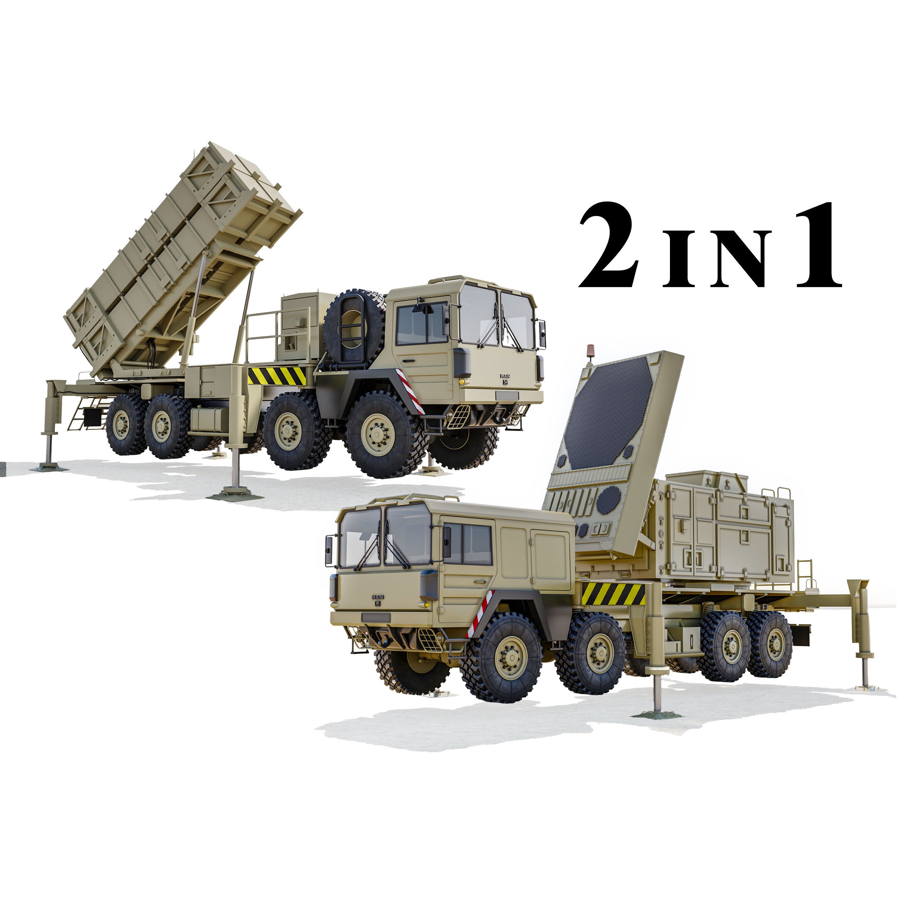 MIM-104 Patriot Missile & MPQ-53 Radar - Game-Ready 3D Model - View 10