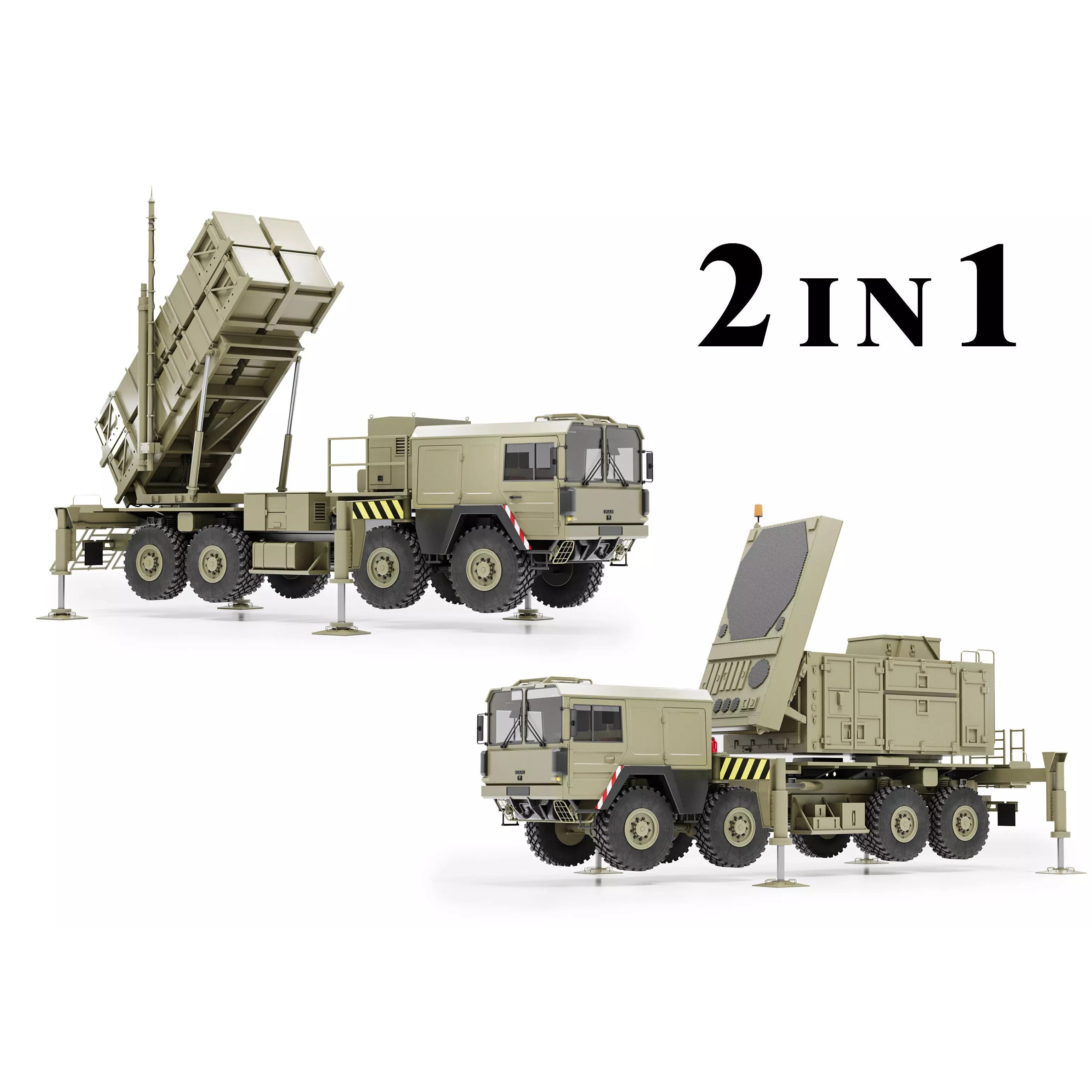 MIM-104 Patriot Missile & MPQ-53 Radar - Game-Ready 3D Model - View 2