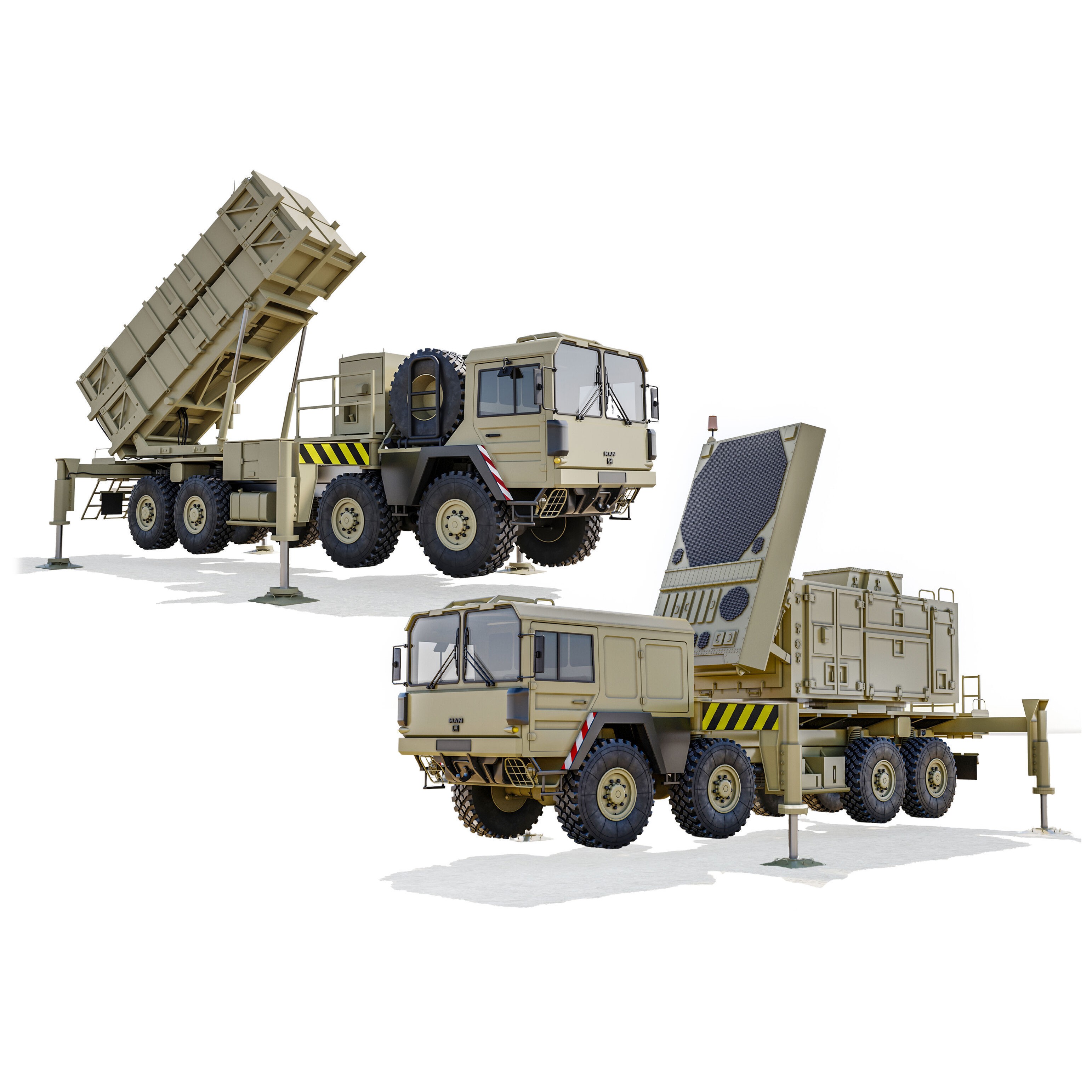 MIM-104 Patriot Missile & MPQ-53 Radar - Game-Ready 3D Model - View 3