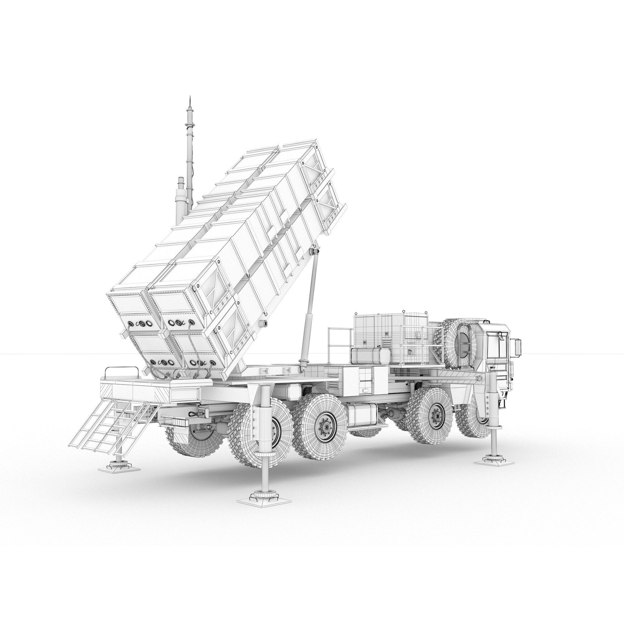 MIM-104 Patriot Missile & MPQ-53 Radar - Game-Ready 3D Model - View 42