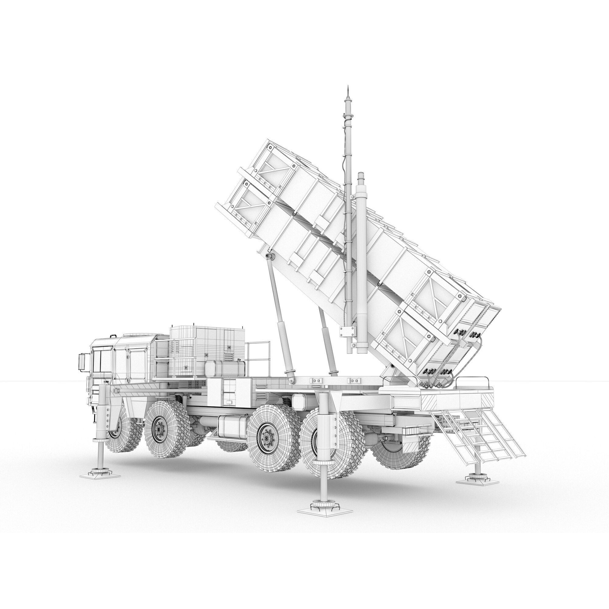 MIM-104 Patriot Missile & MPQ-53 Radar - Game-Ready 3D Model - View 44