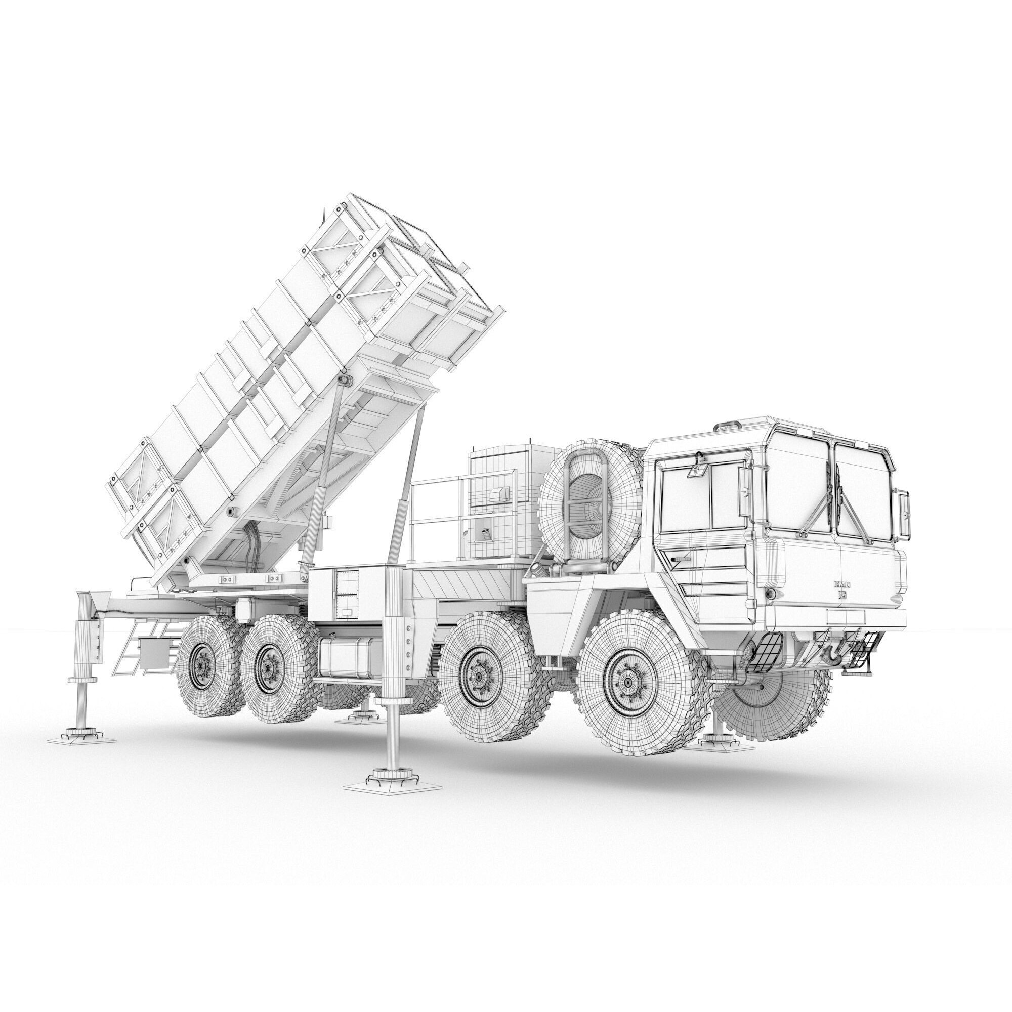 MIM-104 Patriot Missile & MPQ-53 Radar - Game-Ready 3D Model - View 45