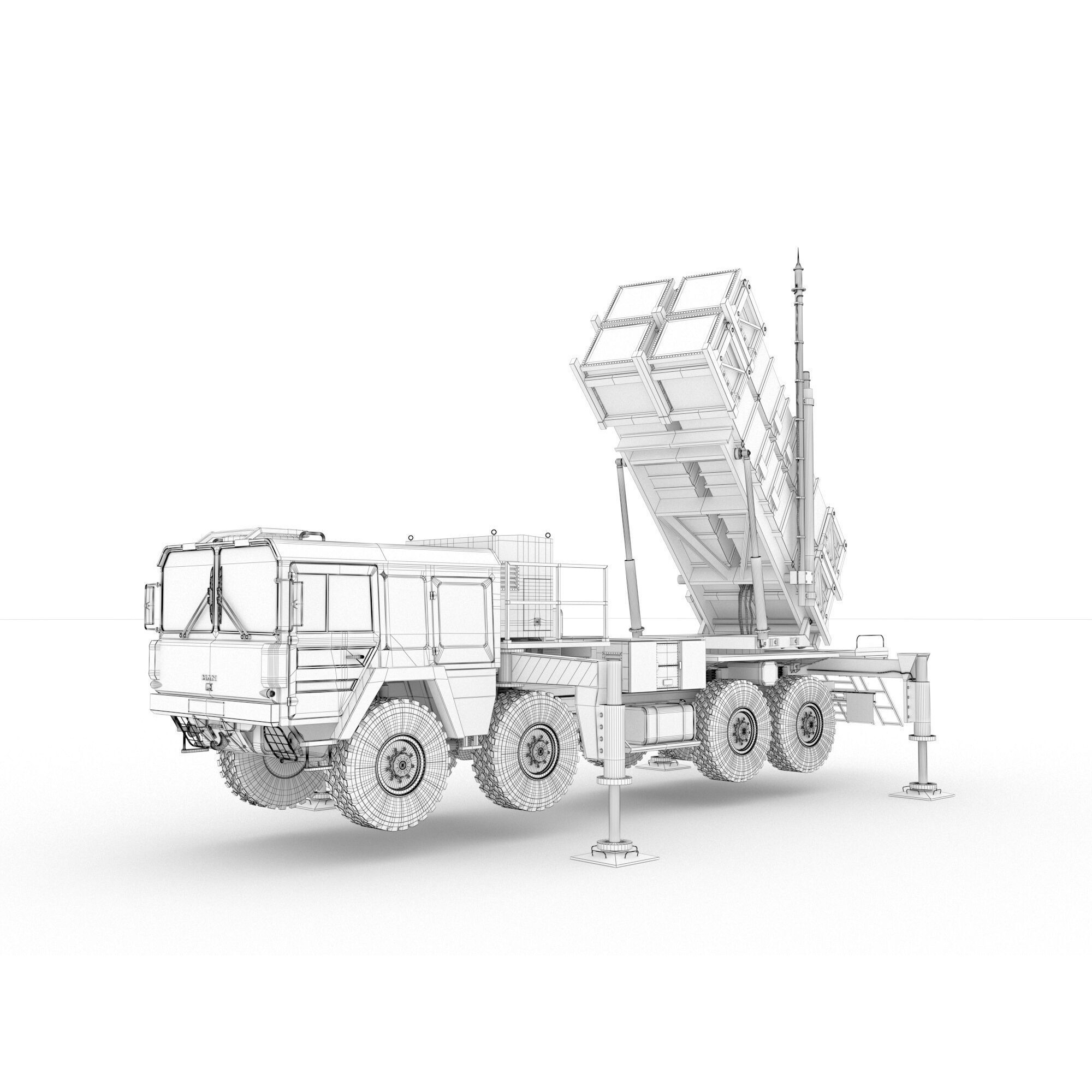 MIM-104 Patriot Missile & MPQ-53 Radar - Game-Ready 3D Model - View 47