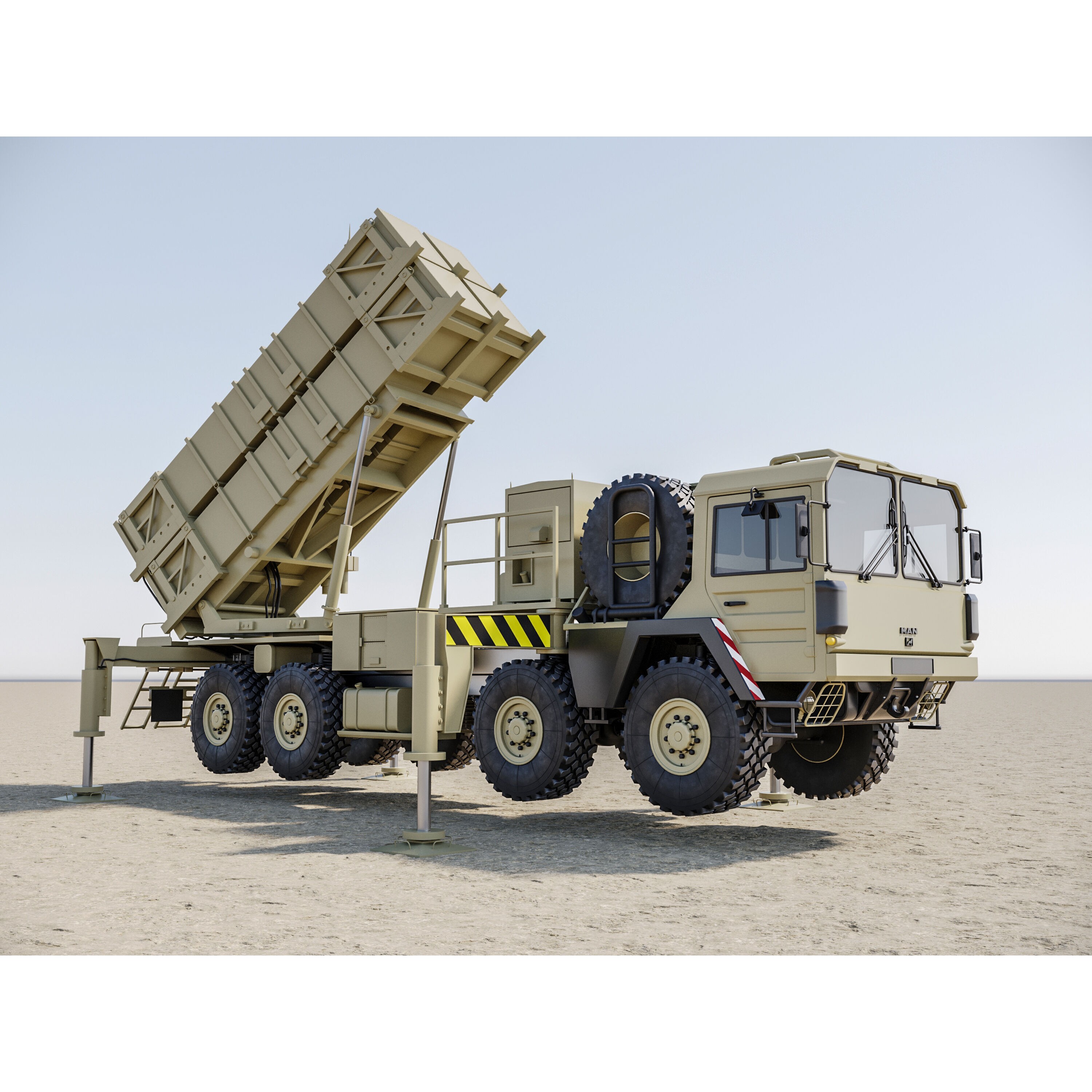 MIM-104 Patriot Missile & MPQ-53 Radar - Game-Ready 3D Model - View 51