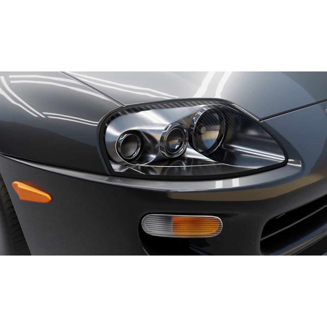 Toyota Supra 3D Model – High Detail Rigged Car Asset, FBX & OBJ - View 6